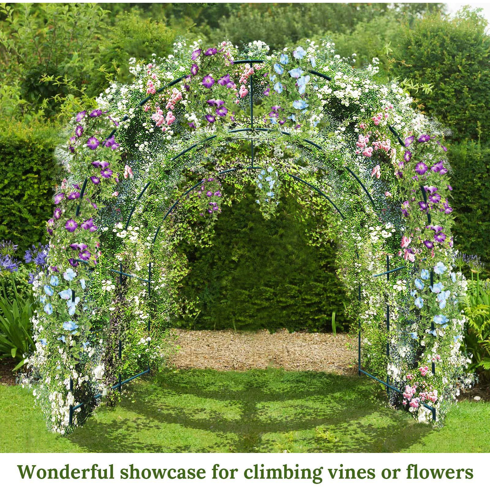 Benefitusa Multi-Size Large Garden Support Arch Frame Climbing Plant Arch Arbor For Flowers/Fruits/Vegetables (16.4Ft X 7Ft X 7.2Ft)