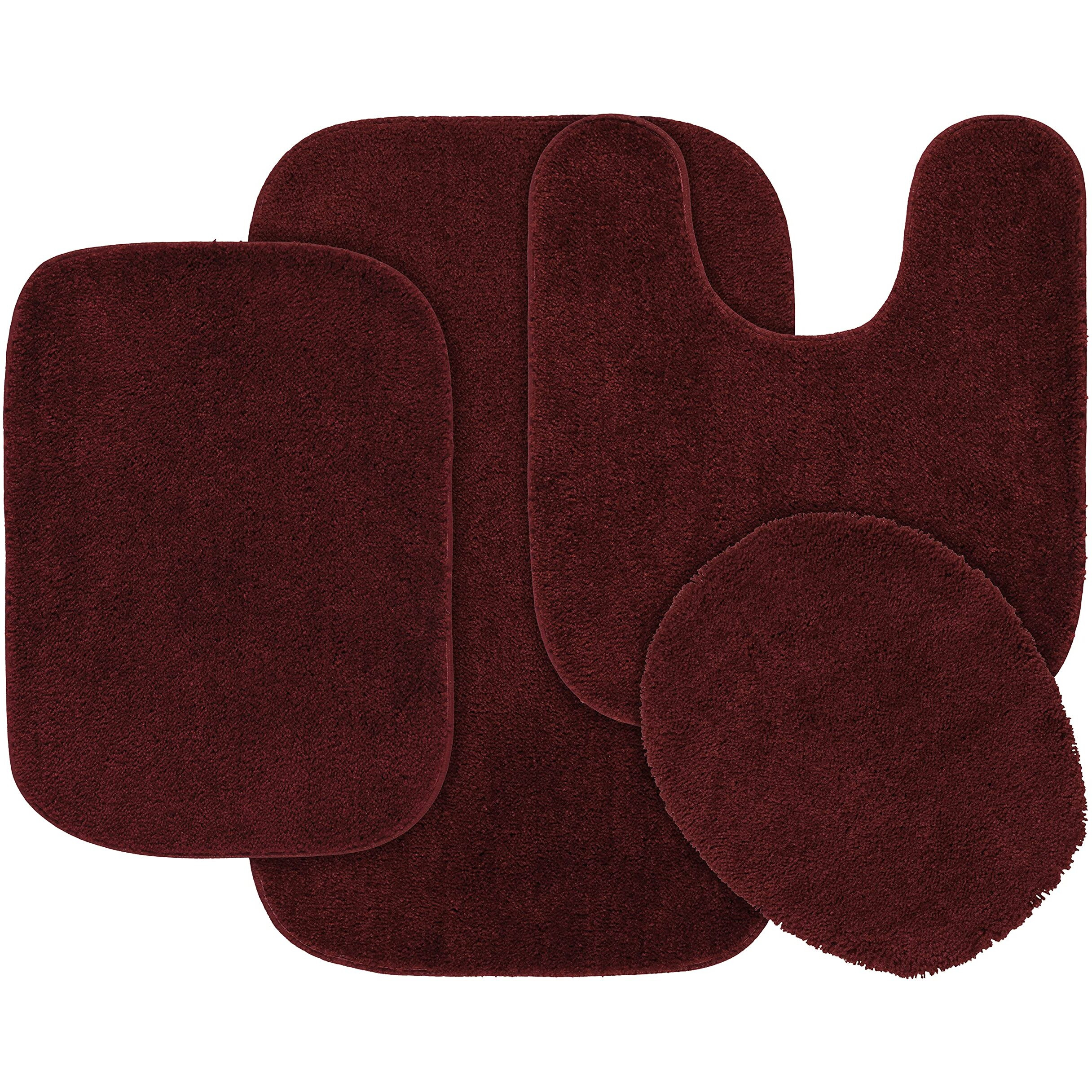 Garland Rug Traditional Bath Rug Set, 4-Piece, Chili Pepper Red