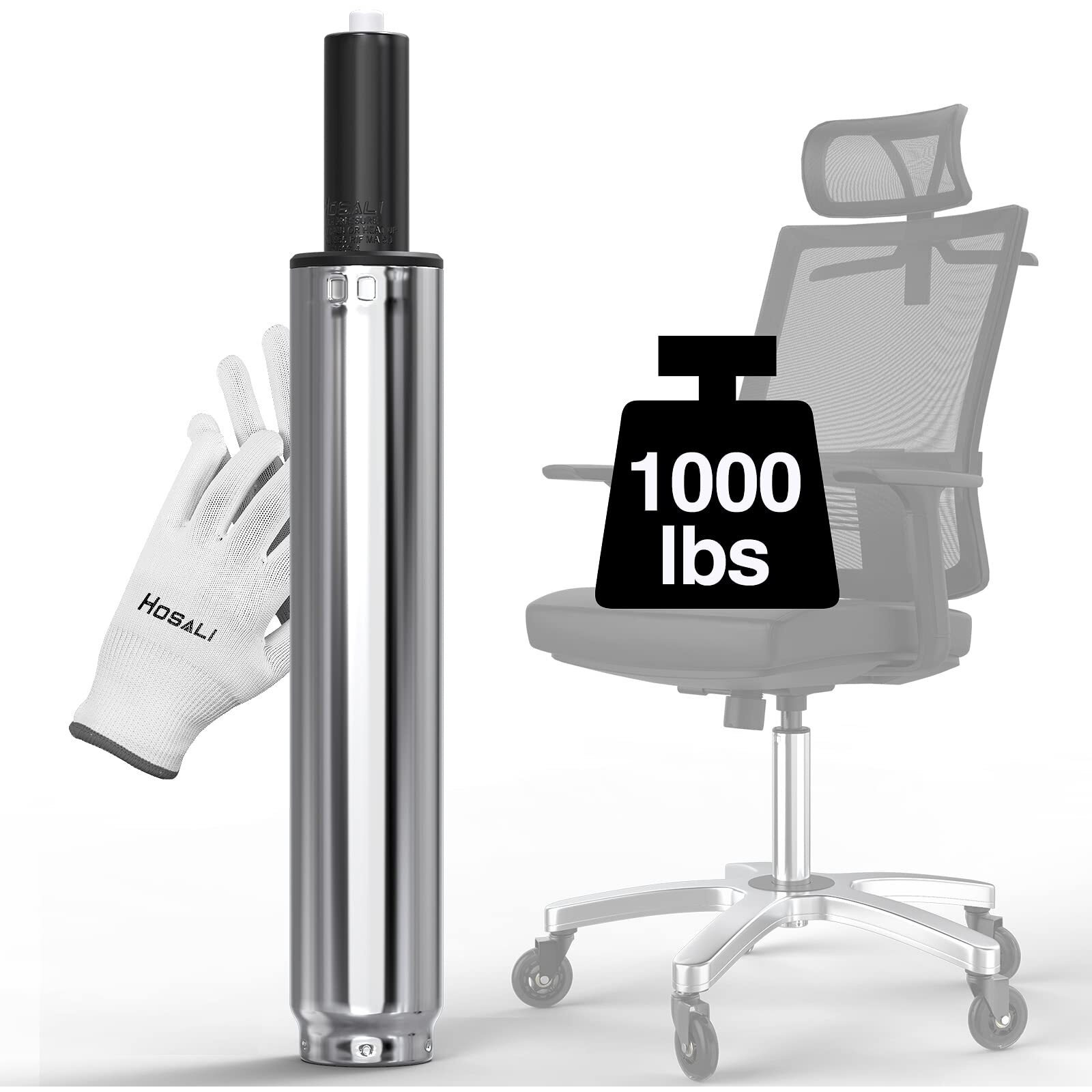 Hosali Office Chair Cylinder Replacement, Heavy-Duty Office Chair Replacement Parts Gas Lift Cylinder, Highest End Class 4 Hydraulic Pneumatic Shock Piston, Universal Size Fits Most Chairs