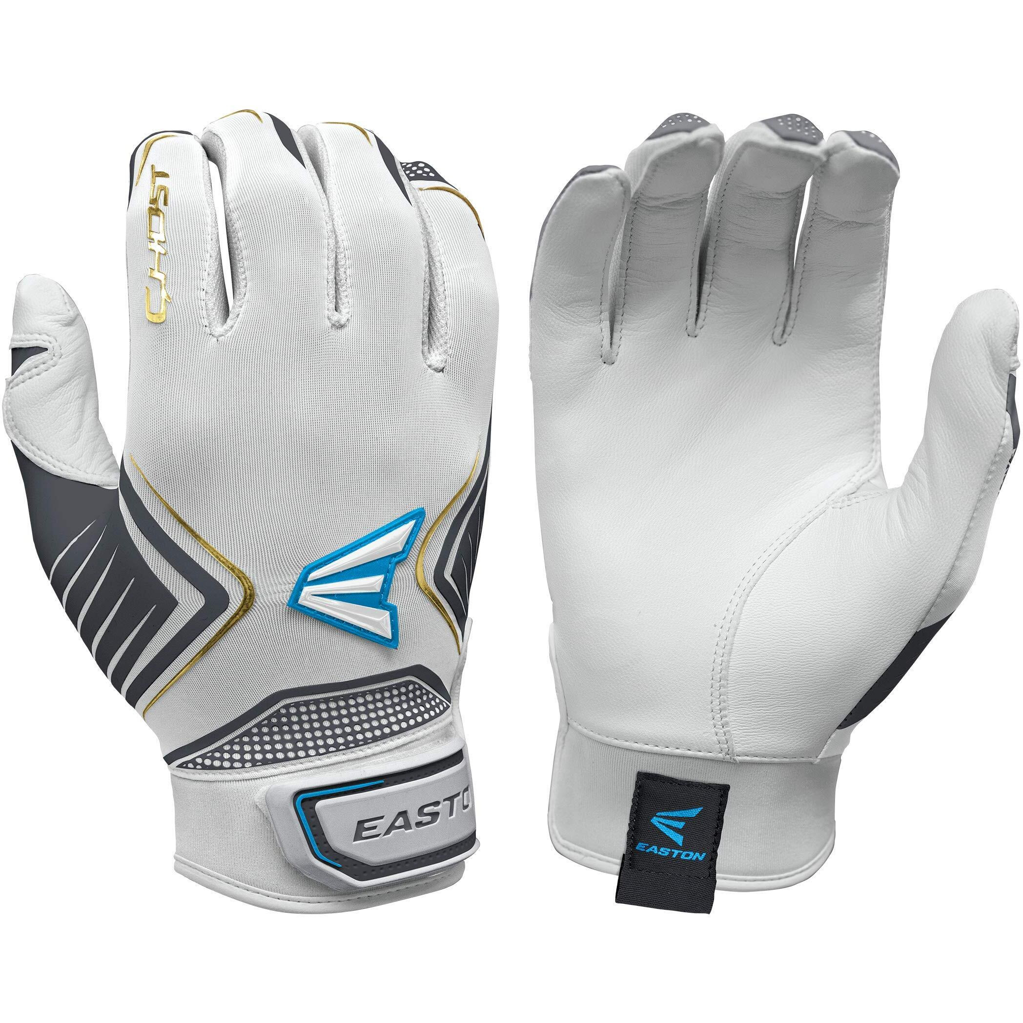 Easton Ghost Fastpitch Softball Batting Glove, Women's, X Large, White / Gold