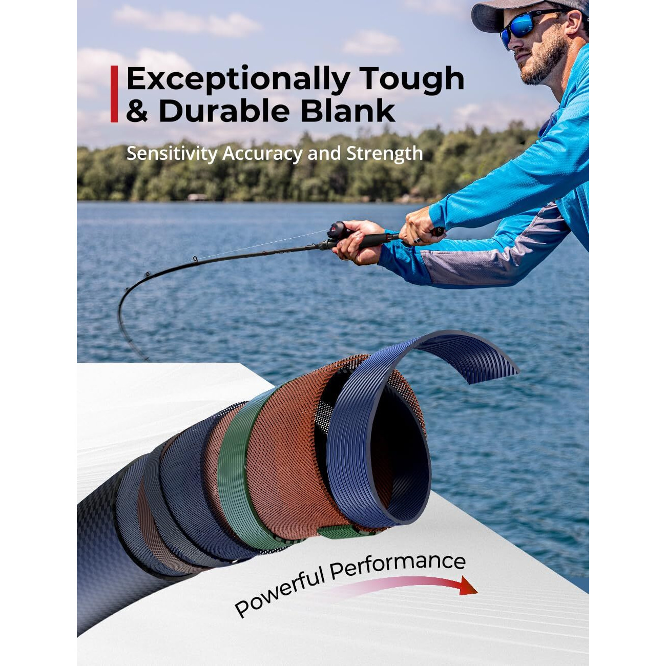 Piscifun Torrent Baitcaster Rod, Portable 2 Piece Casting Rod, Durable Lightweight Sensitive Baitcasting Fishing Rod (7 'Mh-M)