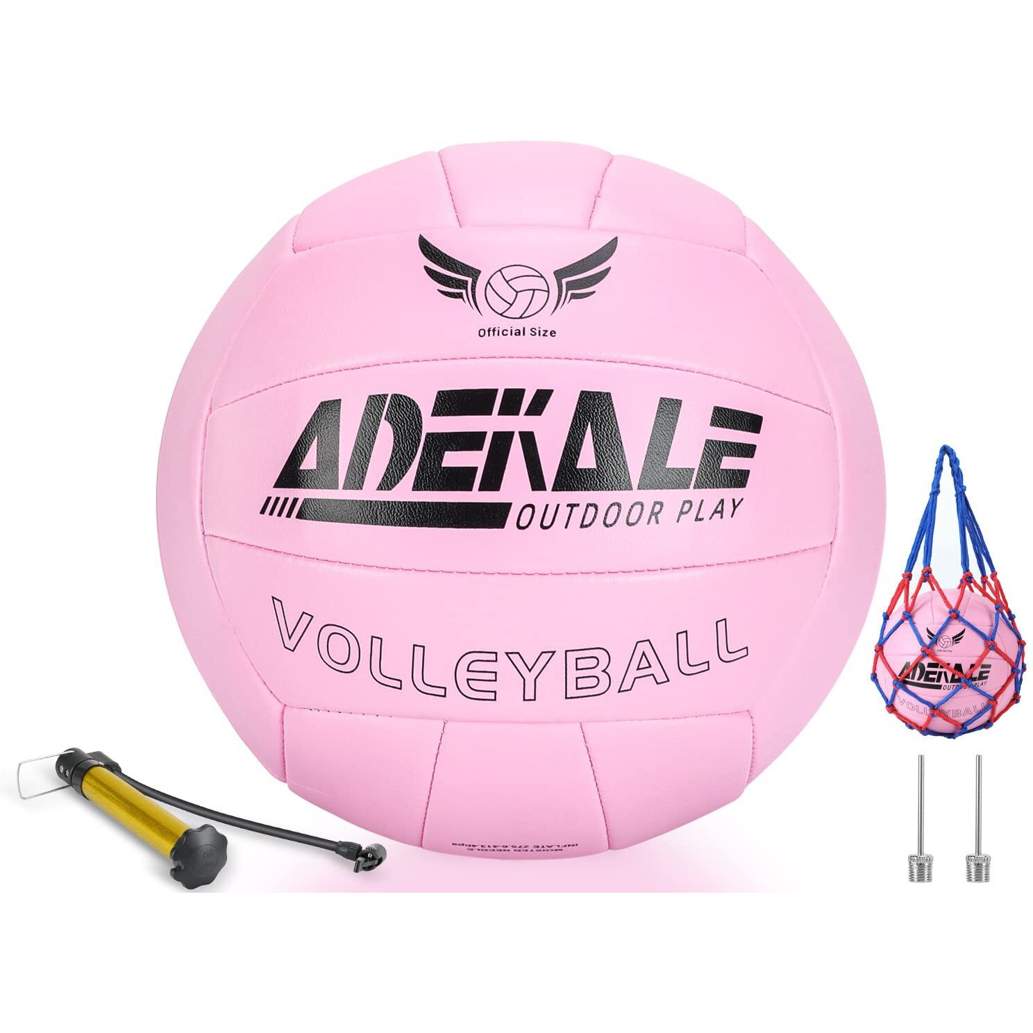 Adekale Pink Volleyball Beach Volleyball Soft Indoor And Outdoor Play Official Size 5 Volleyball Beach Backyard Sports Training Equipment For Adults,Teenagers,Beginners With Pump And Needle
