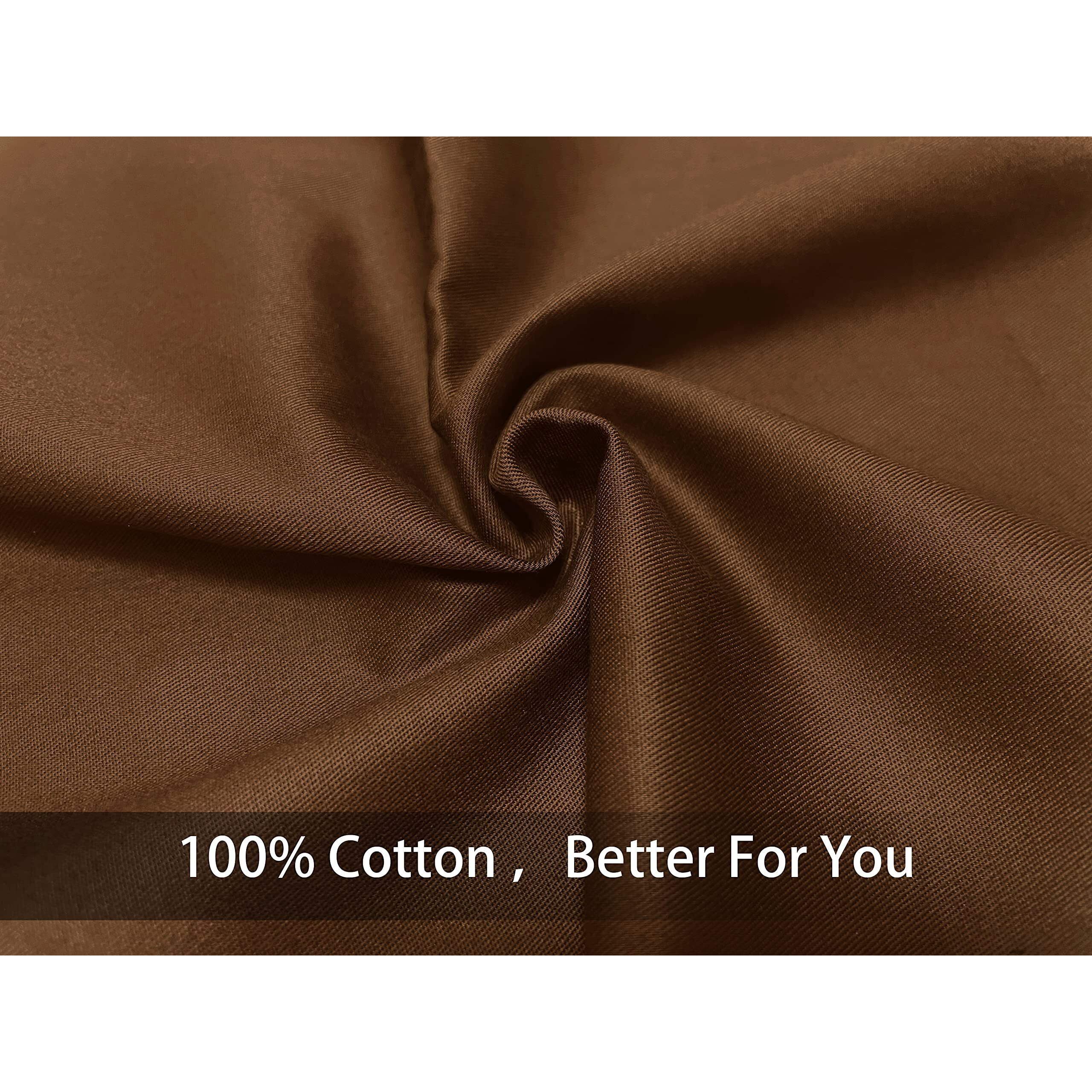 Imaylex Soft 100% Egyptian Cotton Zipper Pillow Case, Cozy And Lightweight Pillowcase, Set Of 2, Coffee, Queen, 20"" X 30""