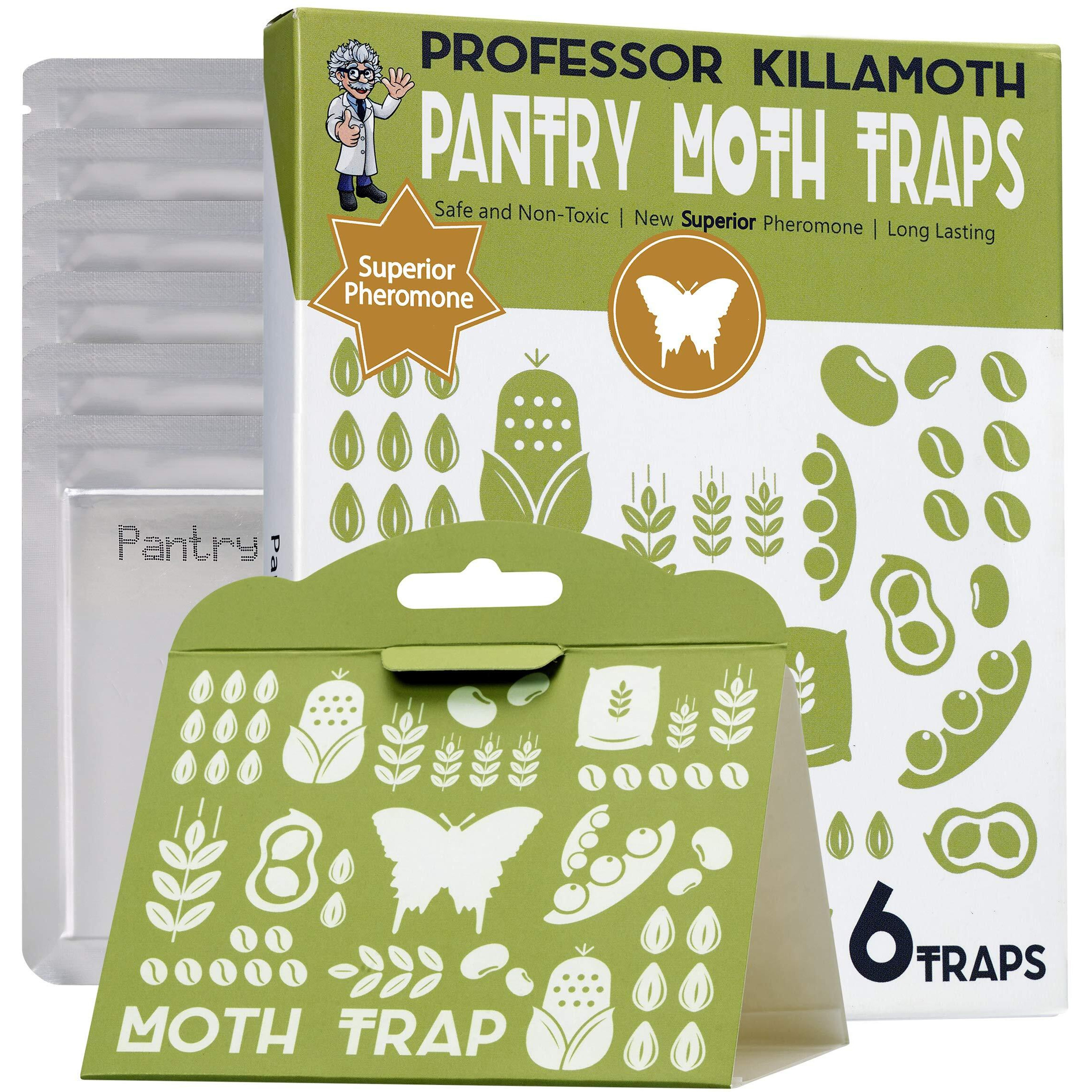 Superior Pantry Moth Traps With Pheromones Prime | No Insecticides | Safe, Non-Toxic And Child And Pet Friendly | Superior Attractant - 6 Traps