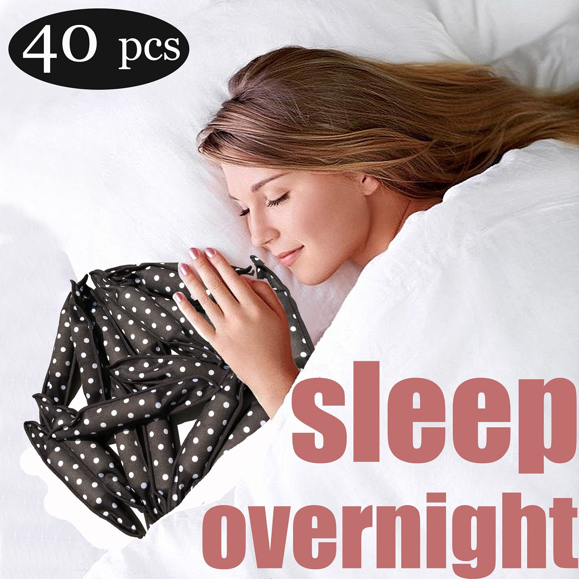 40 Pieces Soft Sleep Hair Rollers Pillow Sponge Rollers Stain No Heat Foam Hair Rollers Overnight Hair Rollers