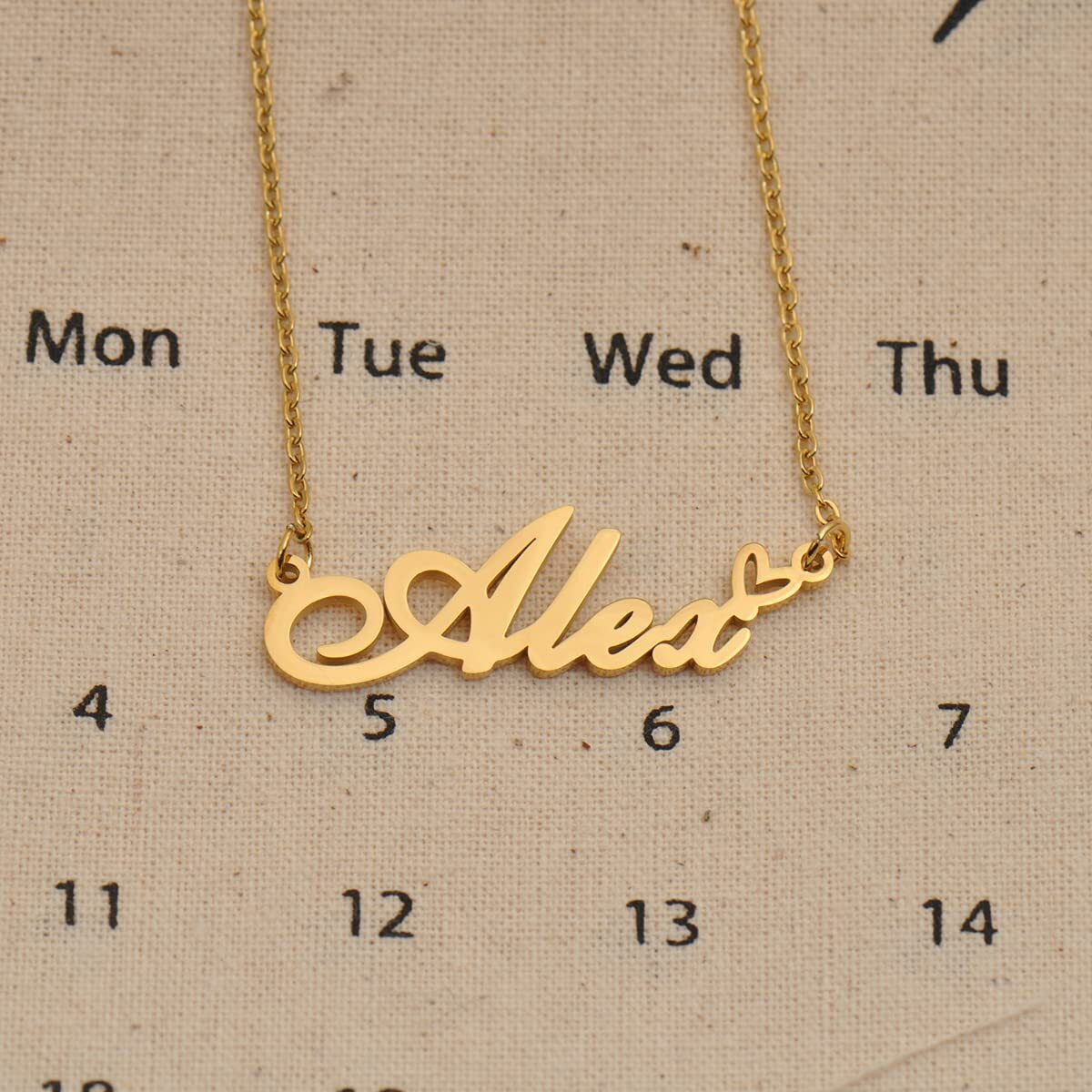 Huan Xun Customized Nameplate Necklace Charm Jewelry For Mom Mom