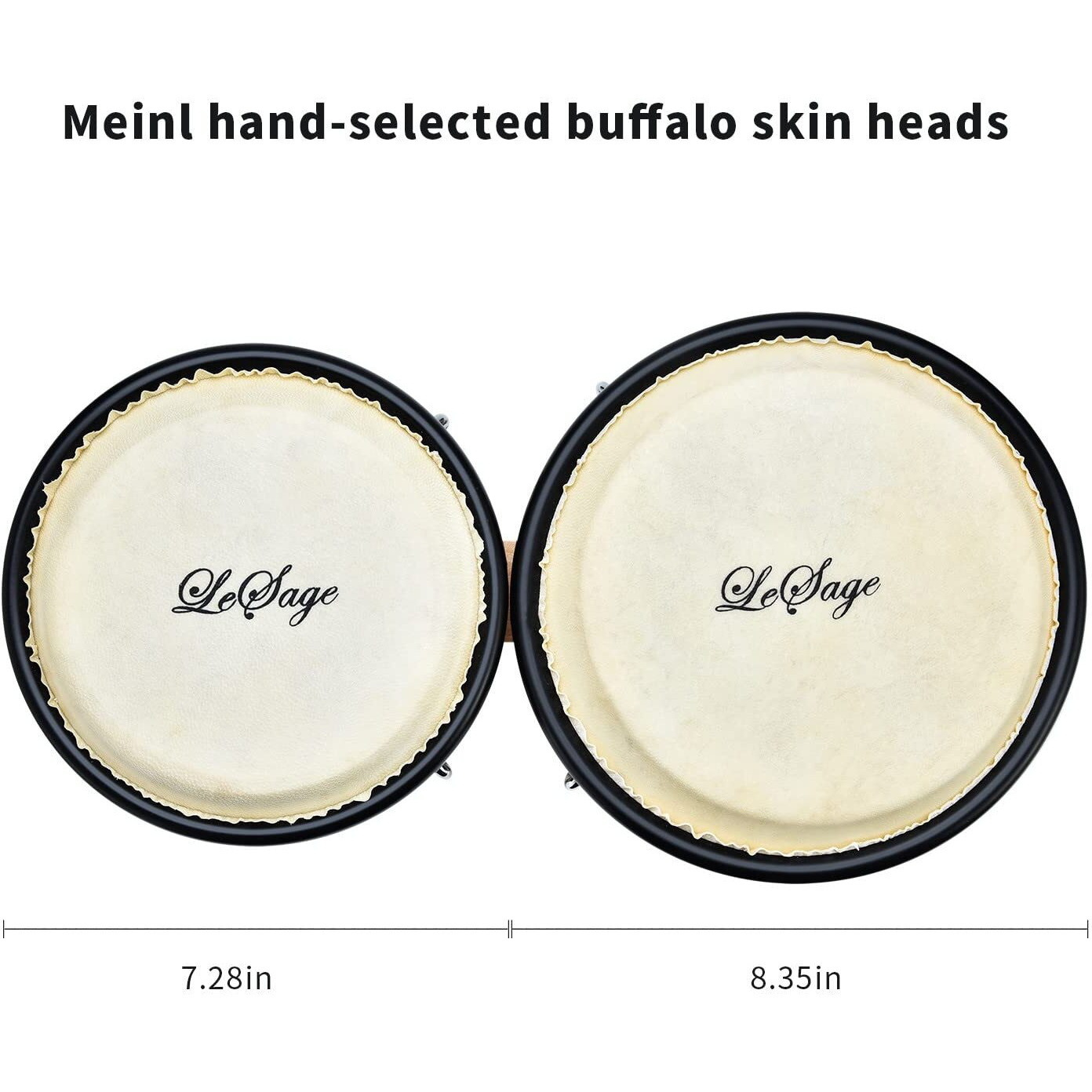 Lesage Bongos Drum For Kids Adults Beginner Bongos Starter Bongos 6 In And 7 In Natural Wood Bongo Set Real Skin Drum Head With Tuning Key Child Bongos