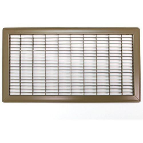 10"" X 30"" Floor Grille - Fixed Blades Air Grill - Brown [Outer Dimensions 11.75 X 31.75]