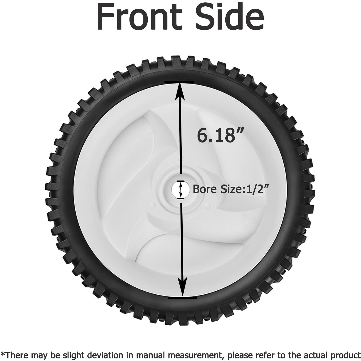 532403111 Front Drive Wheels Fit For Craftsman Lawn Mower - Front Drive Tires Wheels Compatible With Craftsman & Hu Front Wheel Drive Self Propelled Mower Tractor, Replace 194231X427, 2 Pack, White