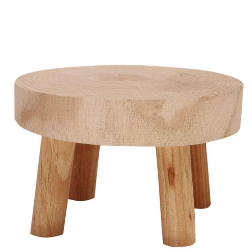 Yuiop Mini Wooden Stool Display Stand Modern Plant Stand, Flower Pot Holder Potted Rack Planter Supports Decorative Plant Holder Indoor Outdoor For Home, Garden, Patio(Not Pots)