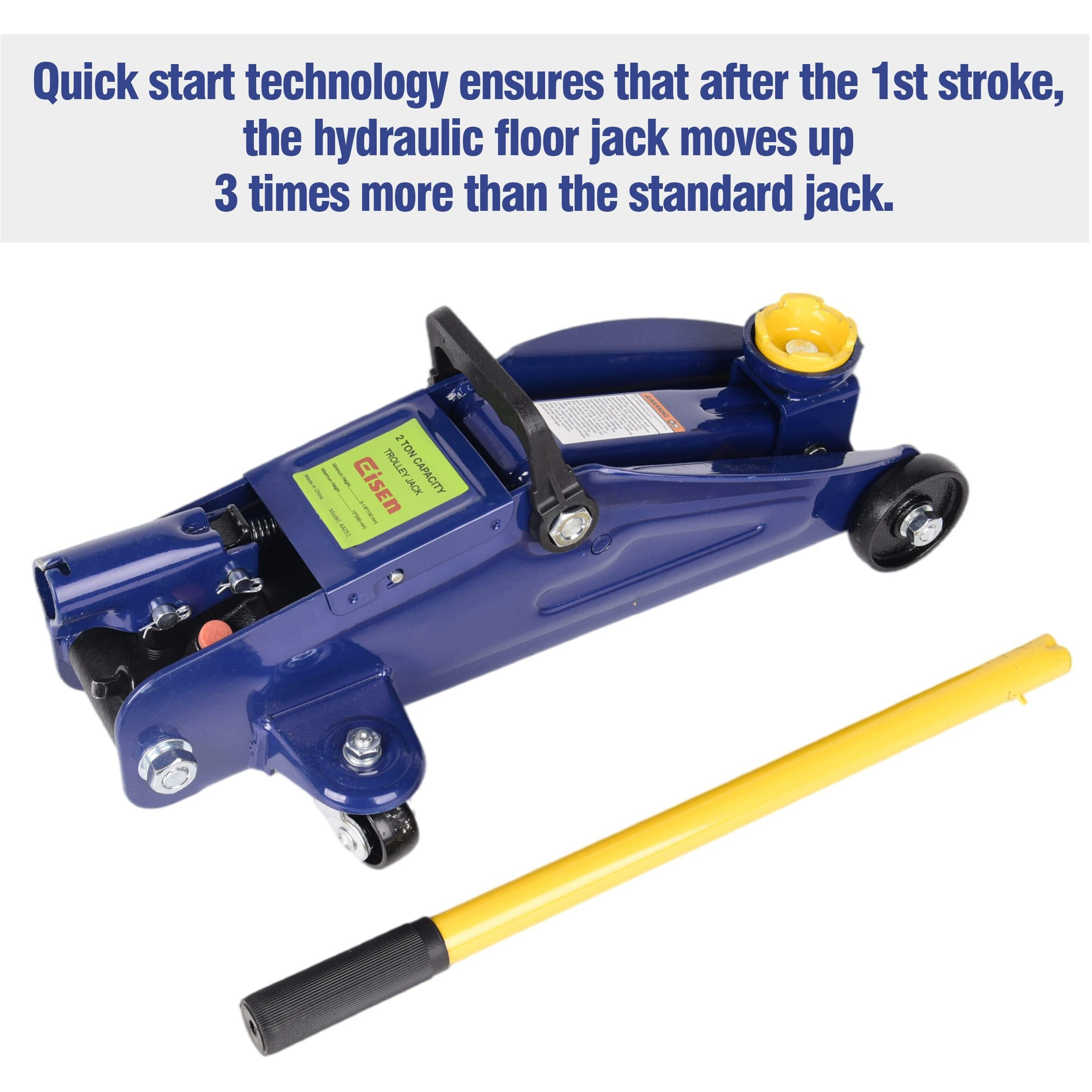 Floor Jack,2 Ton Heavy Duty Car Jack,Lifting Range 5-1/8"" To 13"",Hydraulic Low Profile Trolley Service Floor Jack,4,000 Lb Capacity,Blue(Aa051)