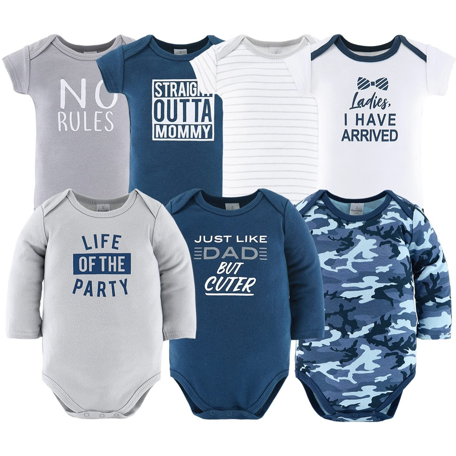 The Peanutshell Newborn Layette Gift Set For Baby Boys - 23 Piece Newborn Boy Clothes & Accessories Set - Fits Newborns To 3 Months - Blue Camo