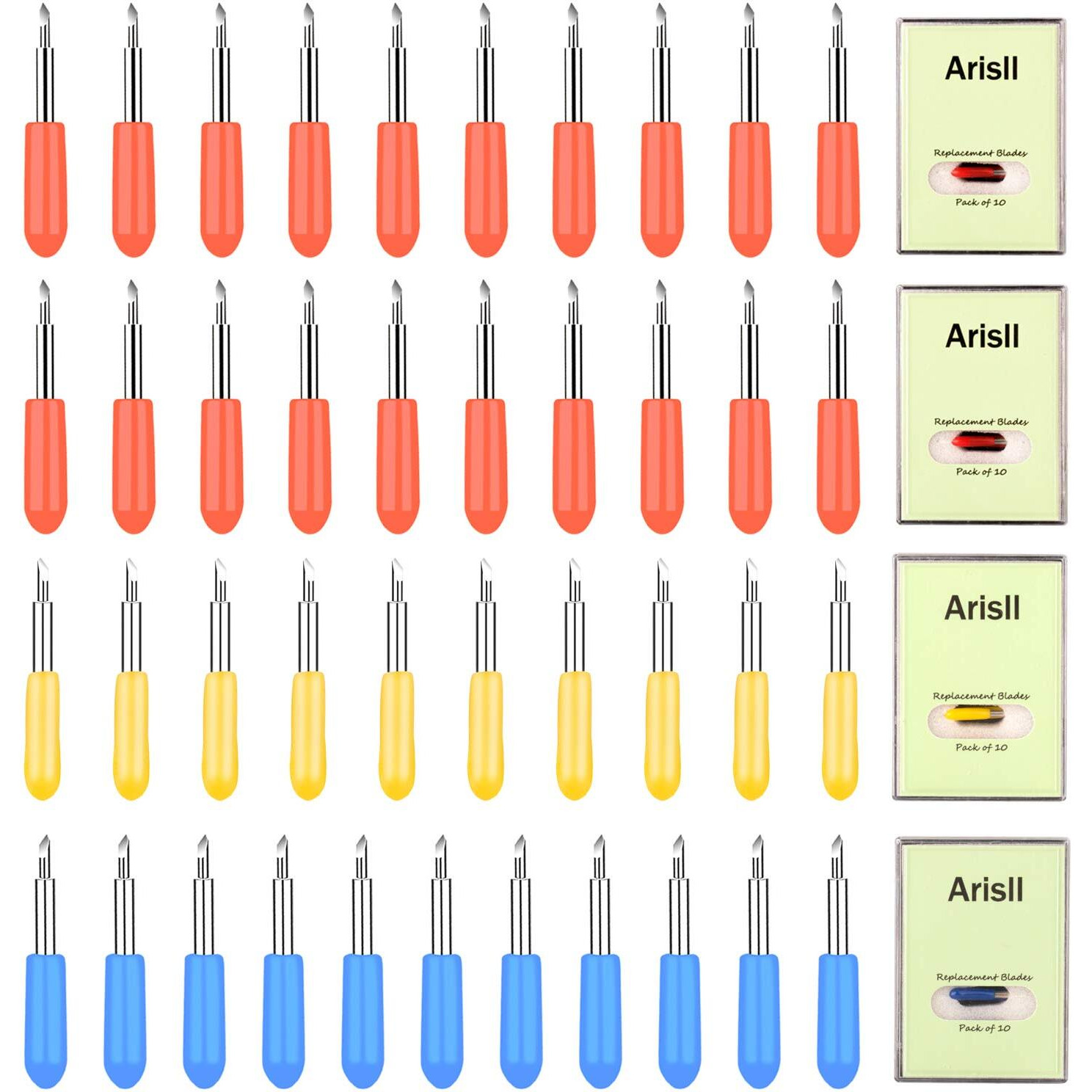 Blades For Cricut Explore 3/Air 2/Air/Maker 3/Maker, 40 Pack Replacement Blade For Cricut Explore 3 Air Air 2 Maker Maker 3 Cutting Machine (20 Standard Fine Point,10 Shalow,10 Deep Cut Blades)