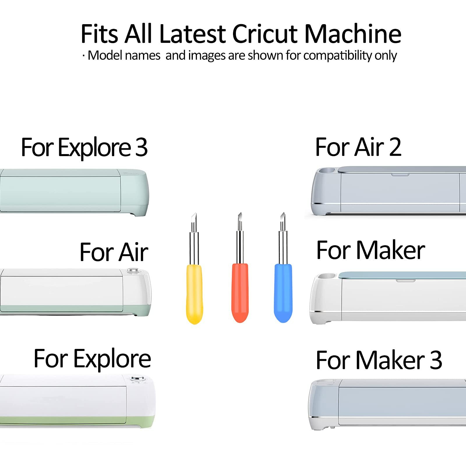Blades For Cricut Explore 3/Air 2/Air/Maker 3/Maker, 40 Pack Replacement Blade For Cricut Explore 3 Air Air 2 Maker Maker 3 Cutting Machine (20 Standard Fine Point,10 Shalow,10 Deep Cut Blades)