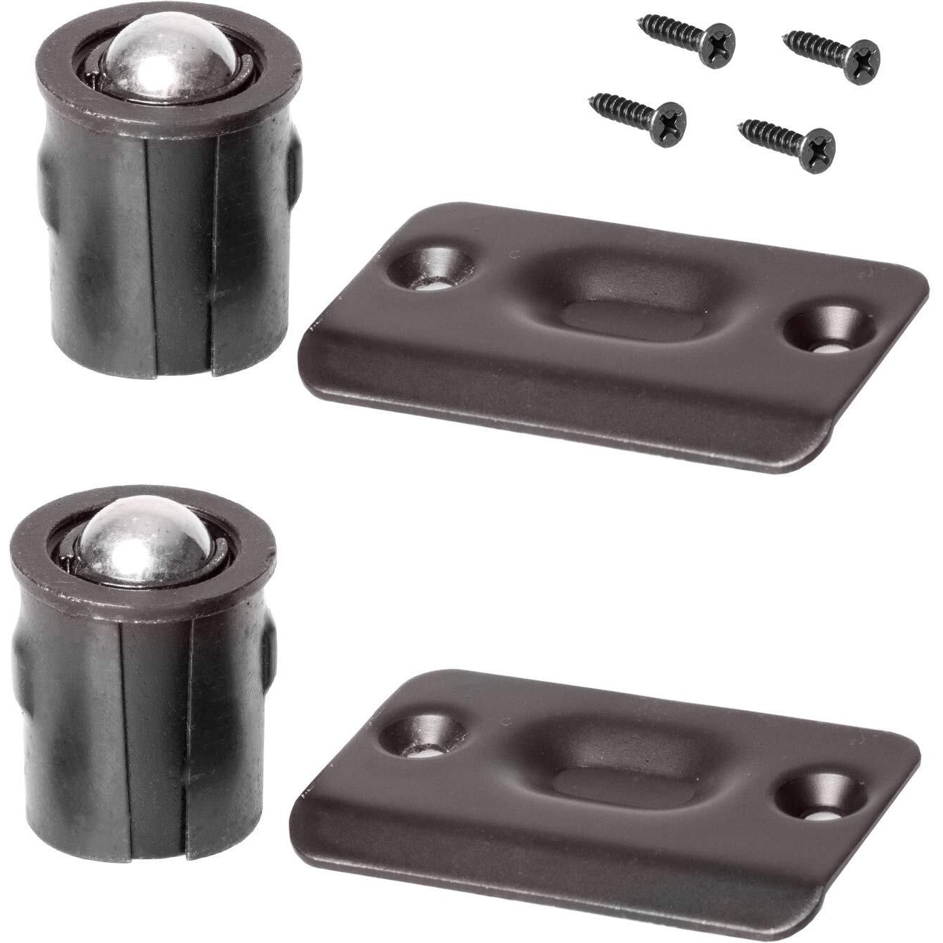 Ilyapa Door Set Of 2 Ball Catch Door Hardware For Closet, Oil Rubbed Bronze Ball Catches For Interior Doors, Ball Catch Door Hardware For Closet Or Cabinet, Ball Latch For Door