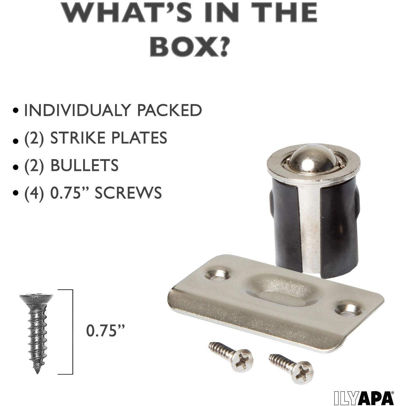 Ilyapa Ball Catch Door Hardware For Closet, Satin Nickel 2 Pack