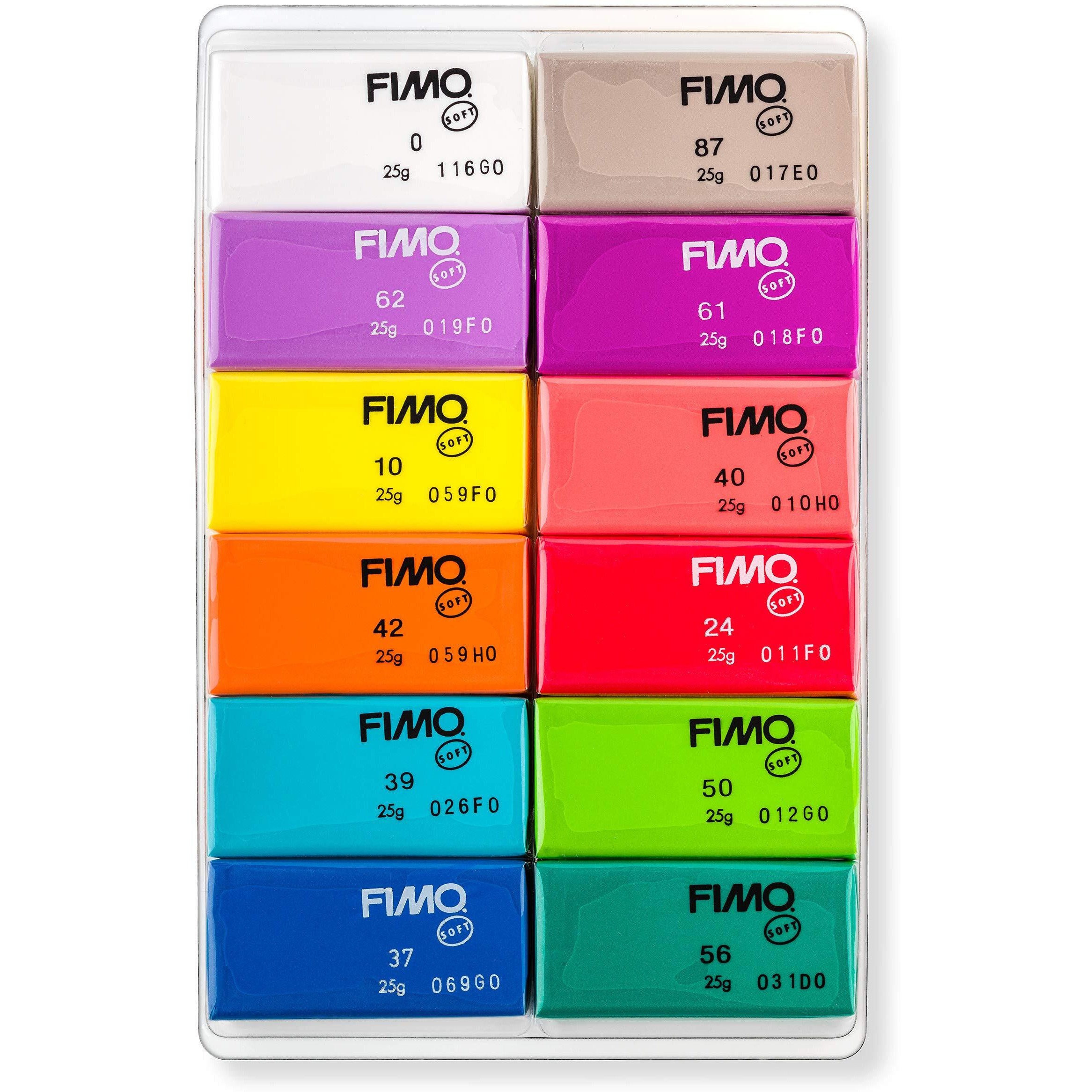 Staedtler 8023 C12-2 Fimo Soft Oven Hardening Modelling Clay 12 X 25 G Blocks - Brilliant Colours