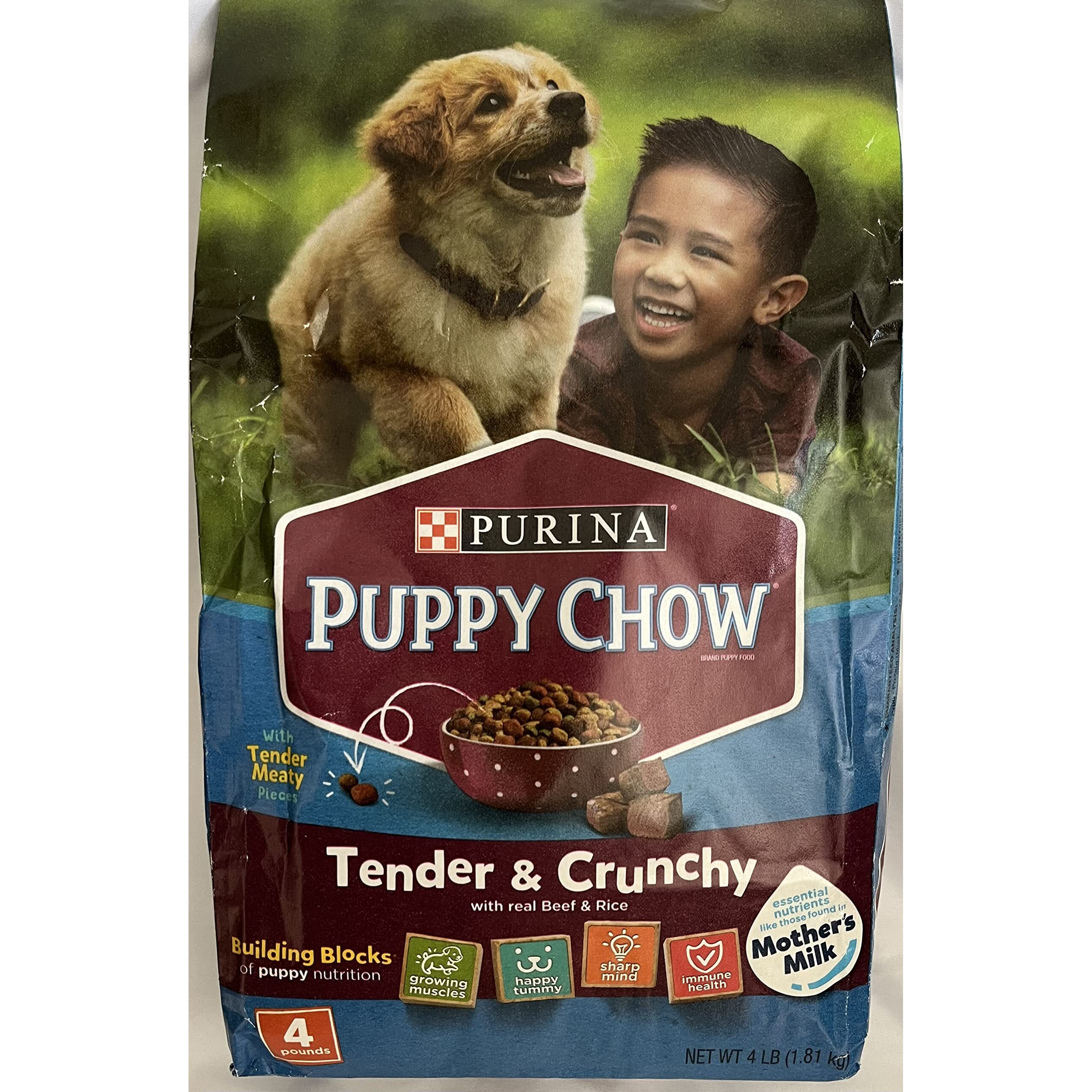 Purina Puppy Chow Tender & Crunchy With Beef & Rice (Net Wt 1-4Lb) Bag