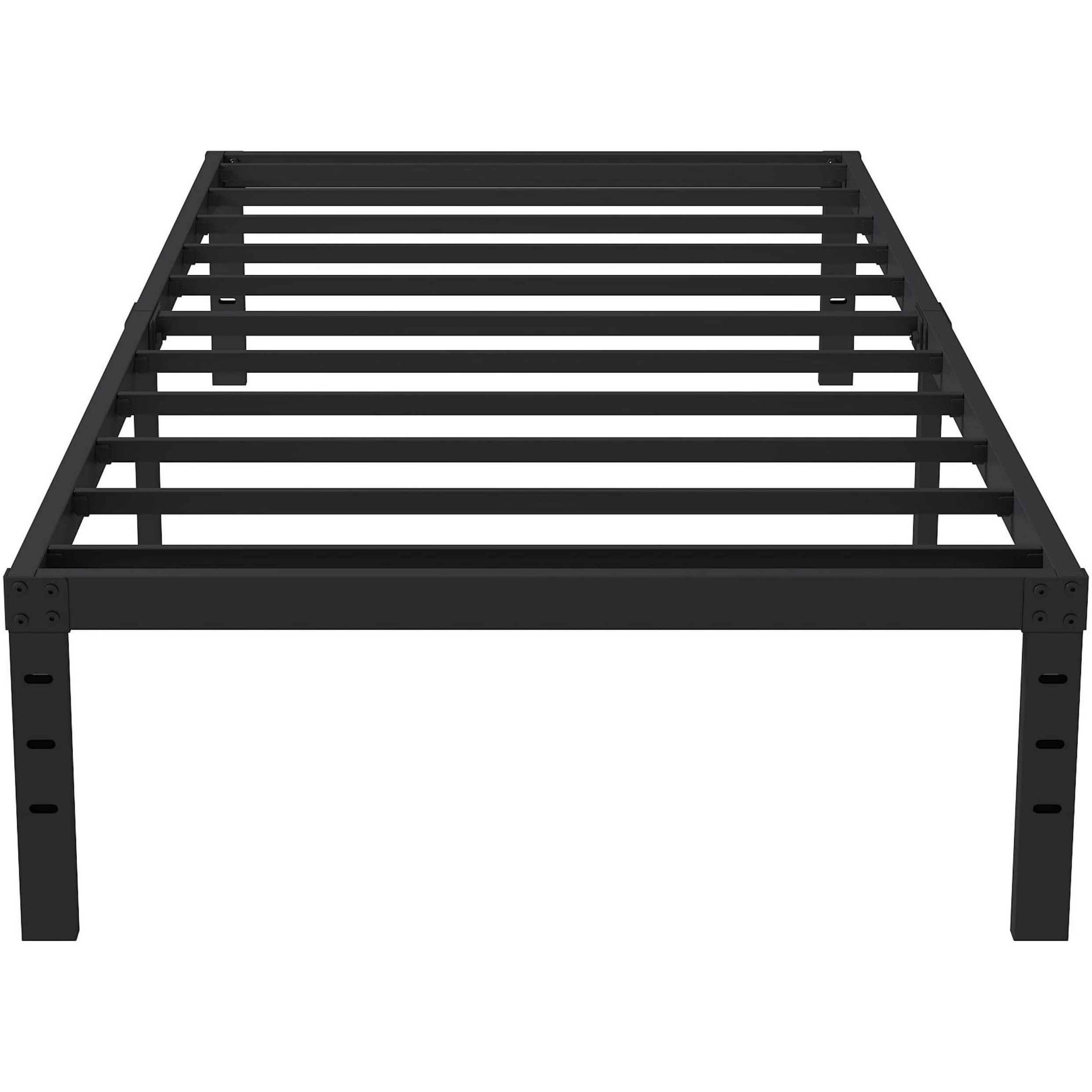 Upcanso Twin Xl Bed Frame No Box Spring Needed, 14 Inch Heavy Duty Metal Platform Bed Frame Twin Xl Size With Storage, 2500Lbs Steel Slats Support, Easy Assembly, Black