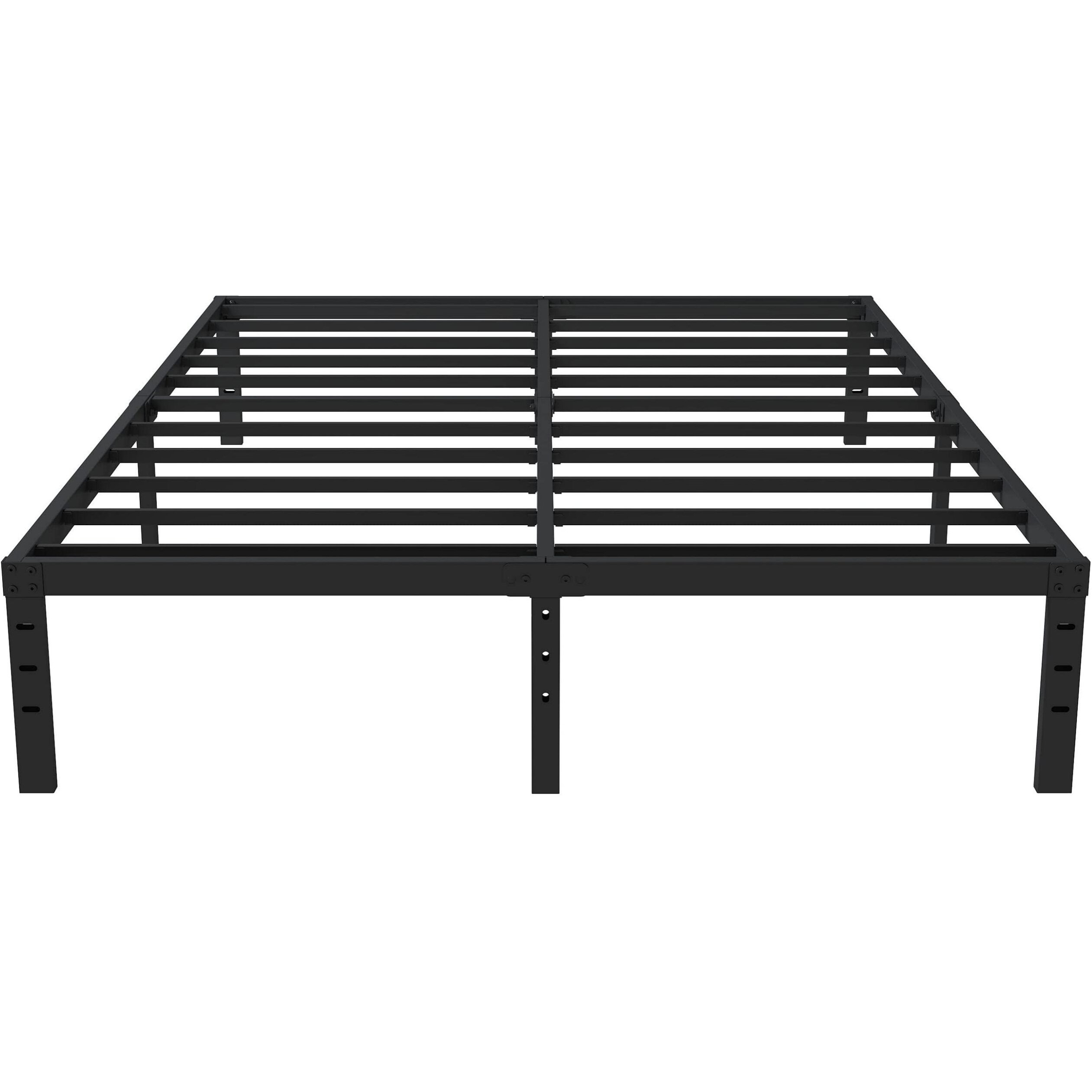 Upcanso 16 Inch Queen Bed Frame No Box Spring Required, Metal Platform Queen Size Bed Frames With 14 Inch Storage, 3,500 Lbs Heavy Duty Non-Slip Steel Slats Support, Easy Assembly Mattress Foundation