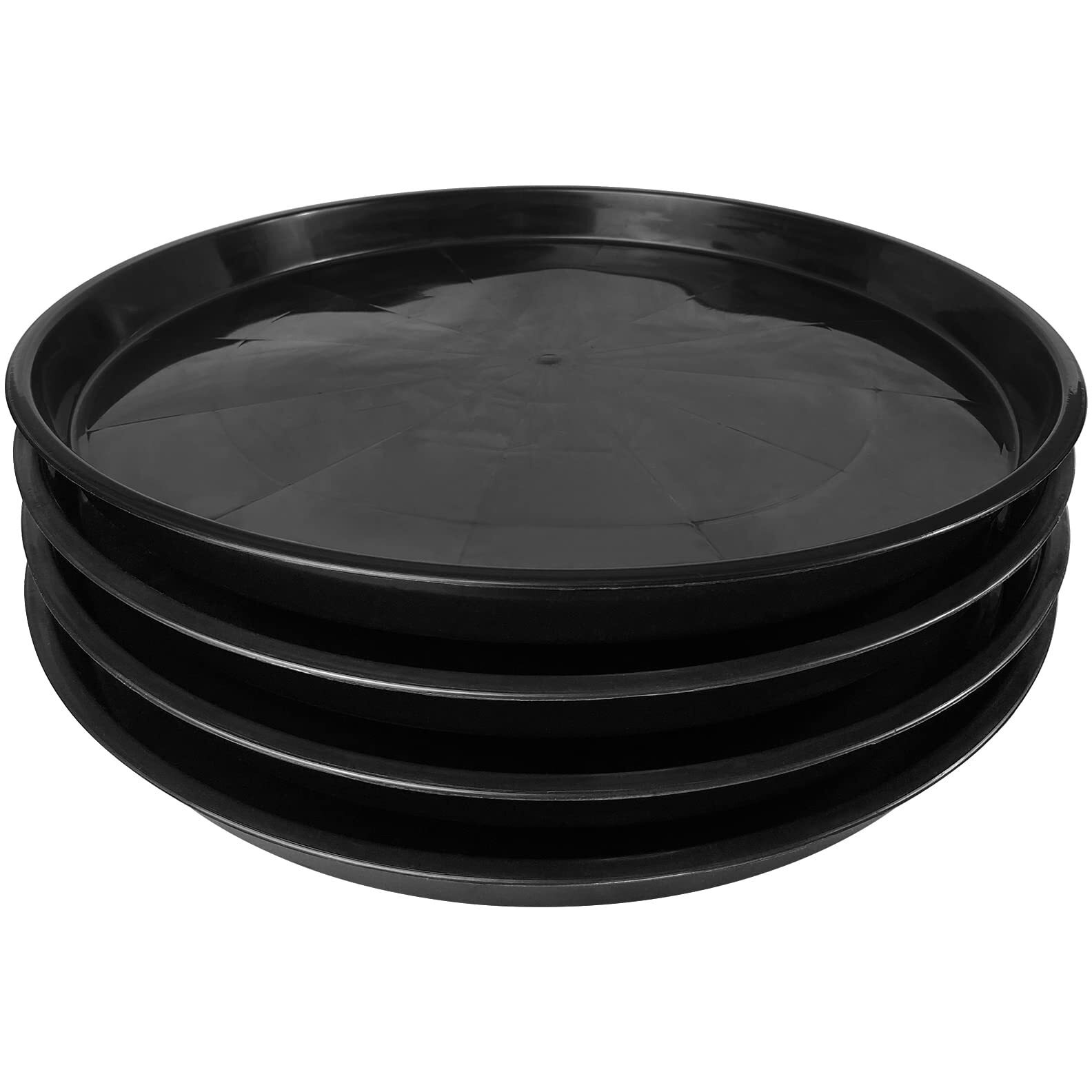 Dunpute Plant Saucer 16 18 20 22 Inch, 4 Pack Heavy Duty Large Plant Tray For Planter Pot, Plastic Flower Pot Saucers Drip Water Trays For Indoors And Outdoors (18 Inch)