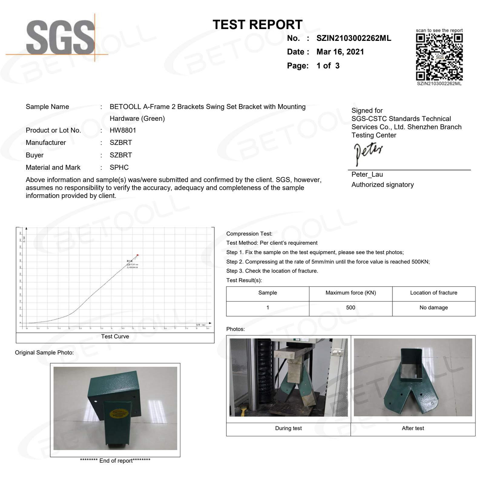 Betooll A-Frame 2 Brackets Swing Set Bracket With Mounting Hardware (Green)