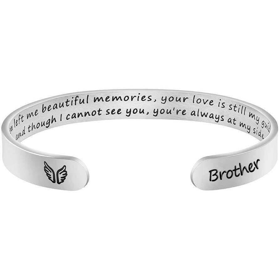 Joycuff In Memory Of Gifts For Loss Of Brother Memorial Jewelry Sympathy Bracelet Secret Message Engraved Grief Bereavement Gifts For Women