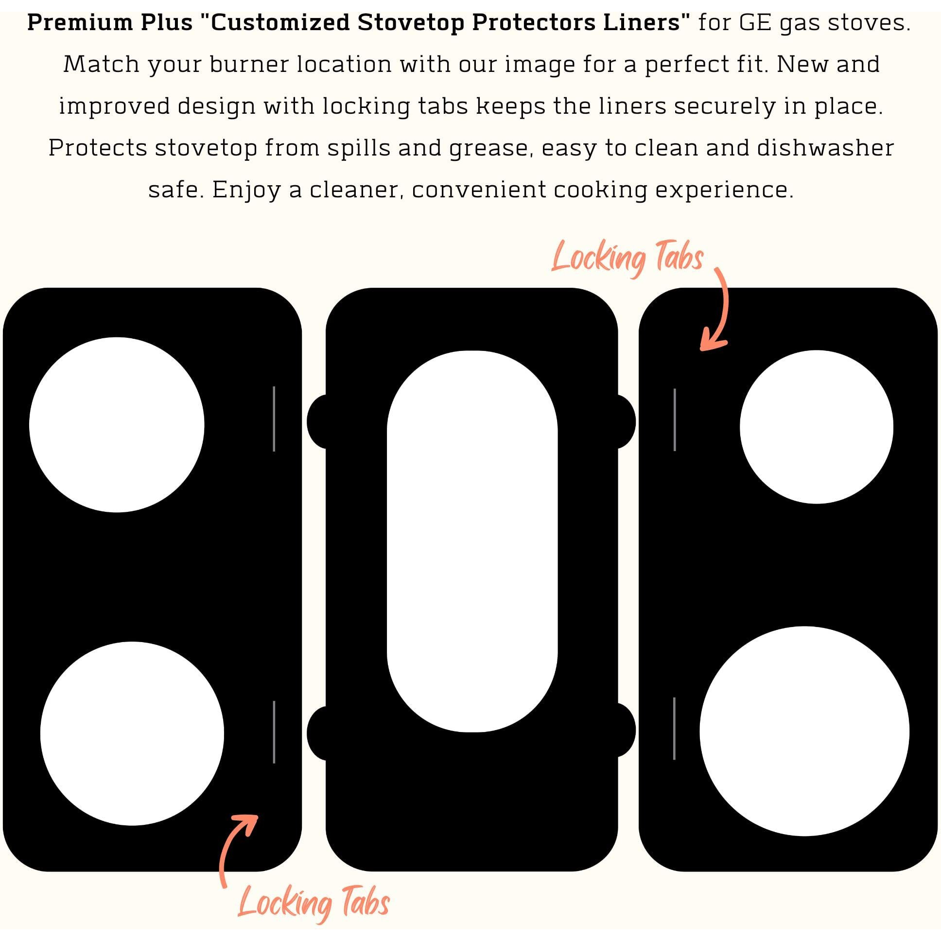 Stove Protector Liners Compatible With Ge Stoves, Ge Gas Ranges - Customized - Easy Cleaning Liners For Ge Compatible Model Jgb695Sef1Ss