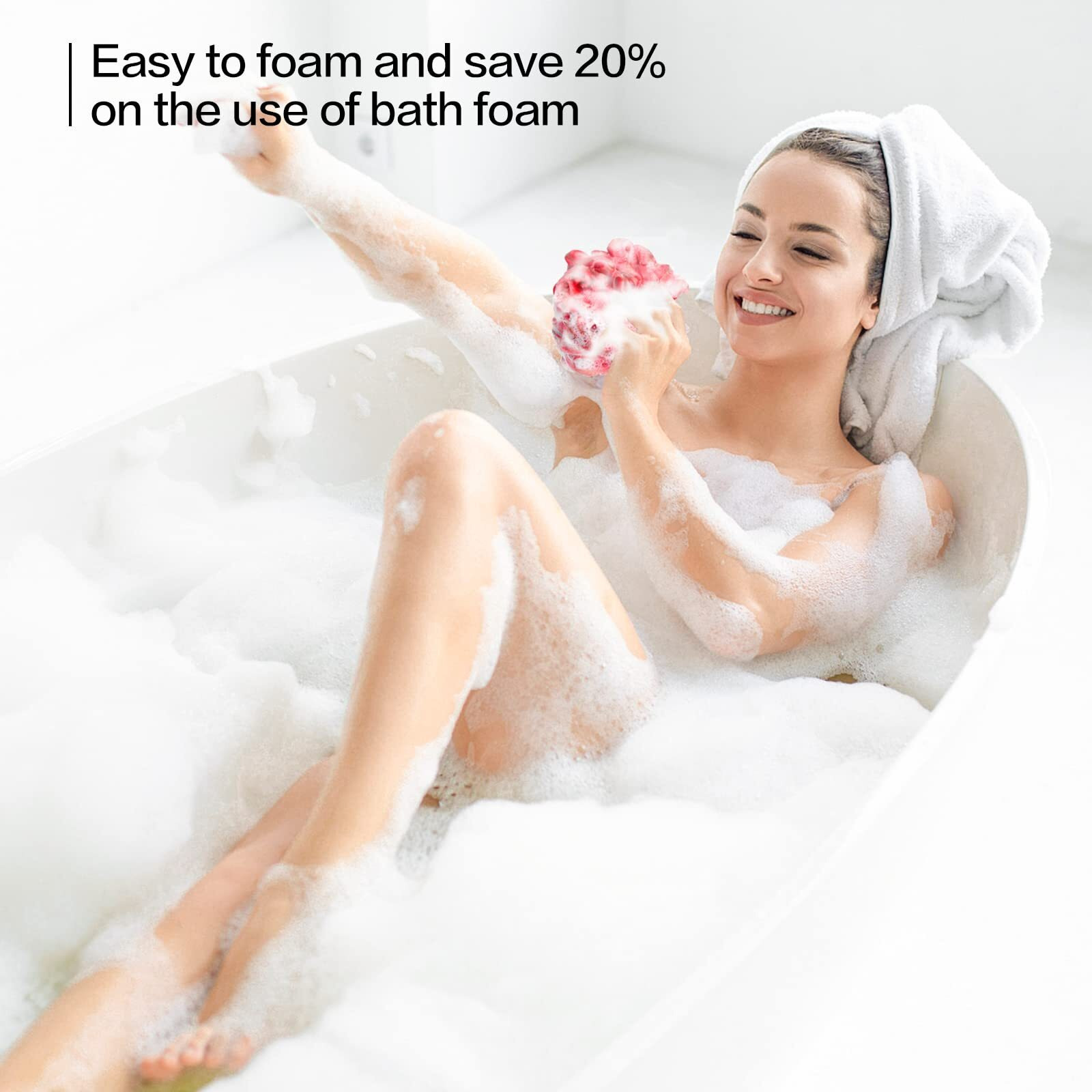 Fishent Bath Sponge Shower Loofahs,     ,60G Large Size Shower Pouf Cleaning Loofahs Sponge Body Sponges For All Skin Types,Pack Of 3