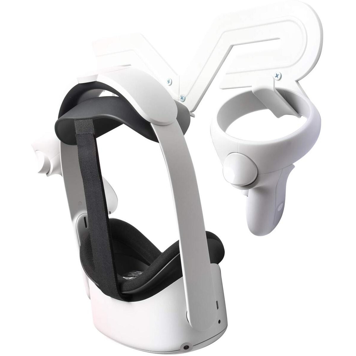 Cnbeyoung Vr Headset Wall Mount Storage Stand Hook Compatible With Quest 2 Pro Rift S, Valve Index, Psvr 2, Htc Vive, Vive Pro, Hp Reverb G2, Mr Headsets And Controllers (White)