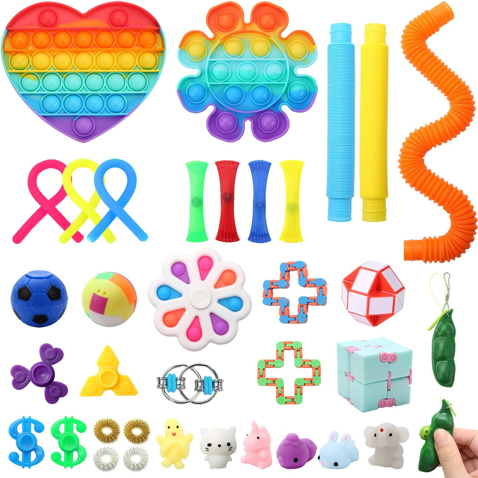 Fidget Pack, 35Pcs Fidget Toys Set With Popping Fidget Sensory Toys For Kids And Adults Simple Fidget Stress Relief Kit Gift For Party Classroom Christmas Stocking