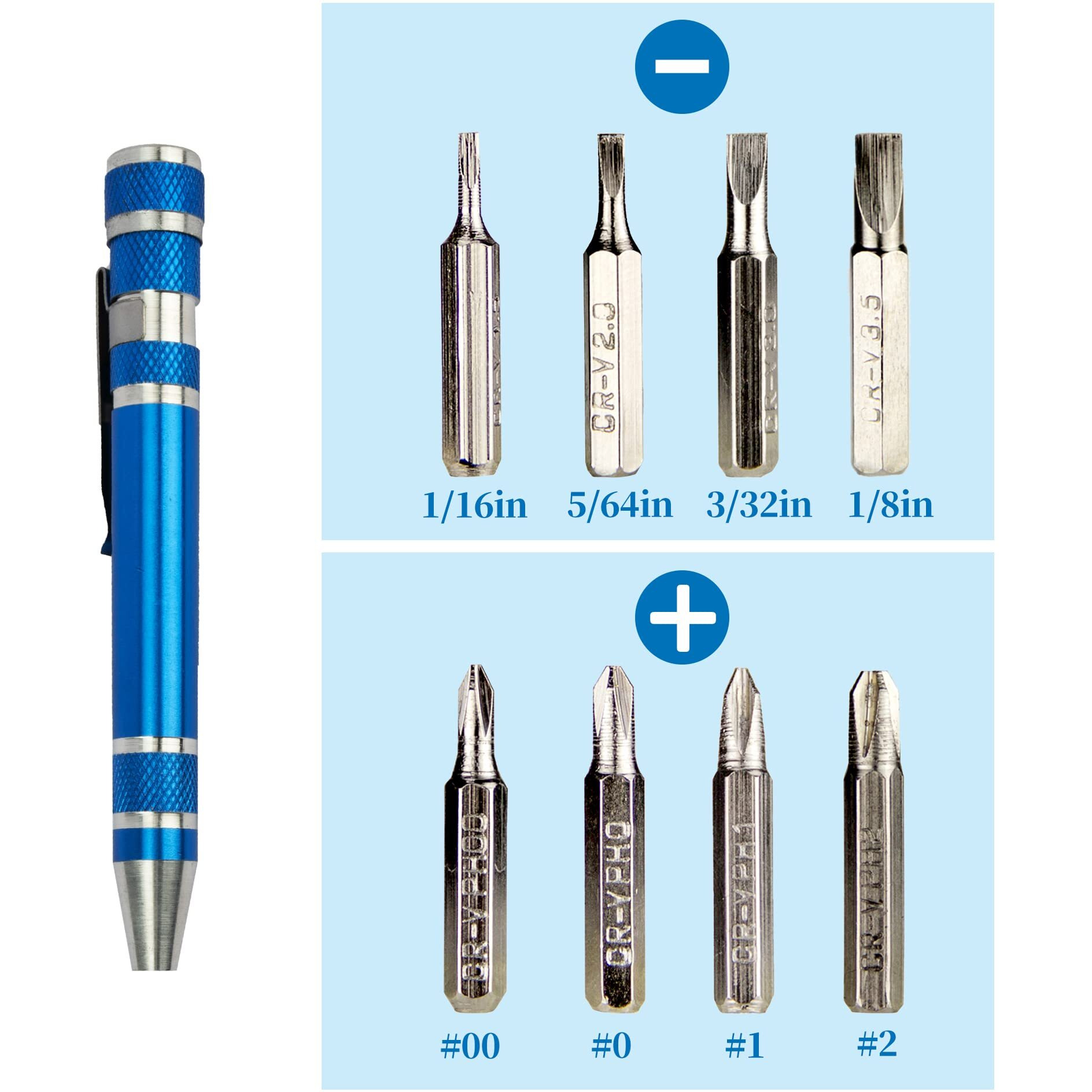 Swatom 8 In 1 Mini Screwdriver Set Small Screwdrivers Pen Magnetic Repair Tools Edc Compact Gadgets Computer Eyeglasses Home Improvement (Green)
