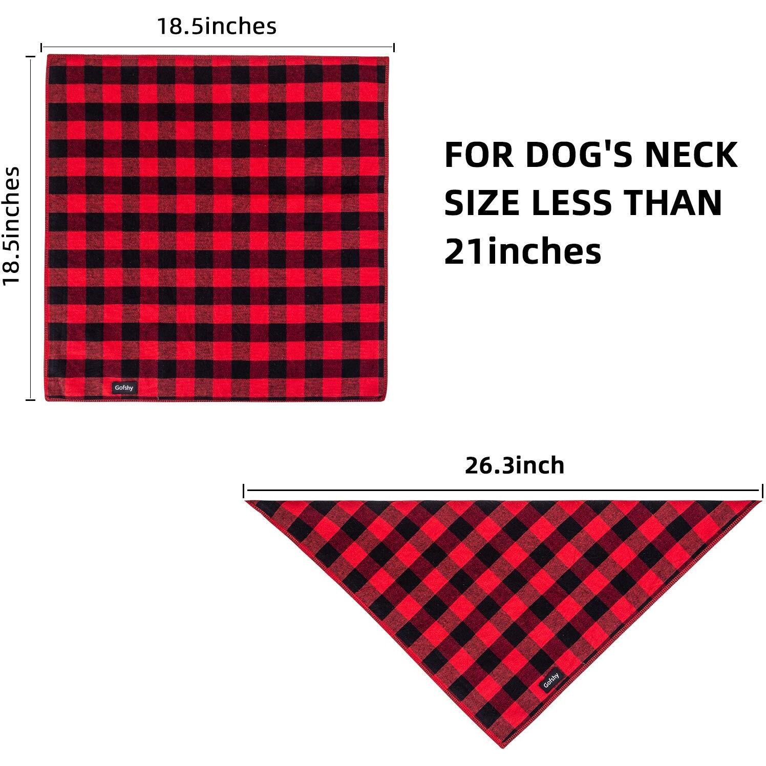 Gofshy Dog Bandanas Christmas Classic Buffalo Plaid 6Pcs Dog Gifts Red Blue Green Orange Black Brown Dog Scarf Adjustable Kerchief For Small Medium Large Dogs Cats Puppy Bandana(M)