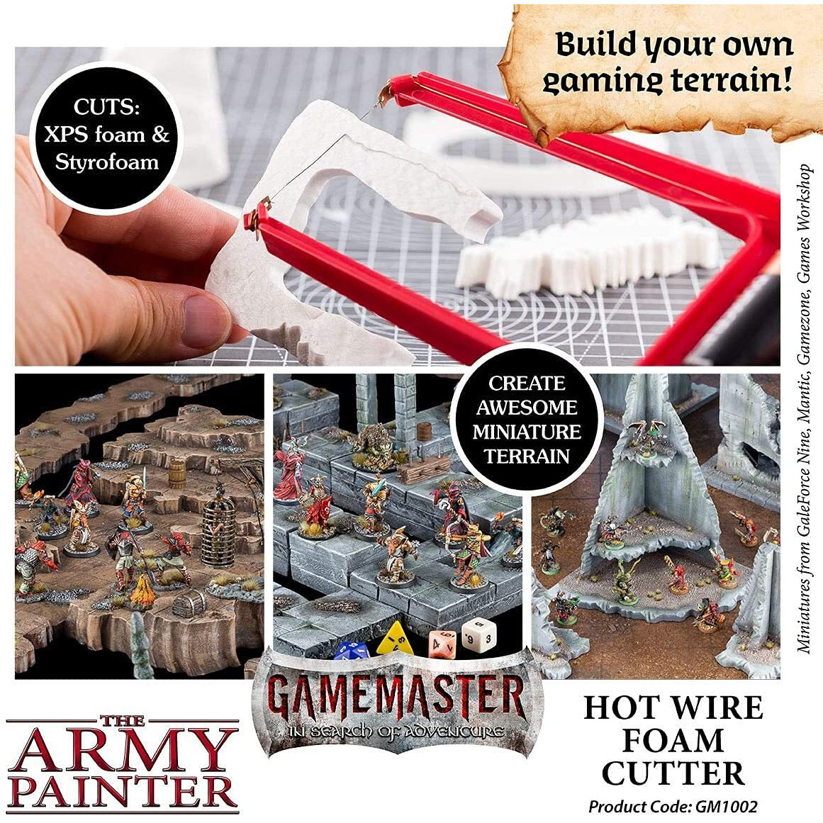 The Army Painter - Gamemaster Hot Wire Foam Cutter - Hotwire Foam Cutting Tool And Styrofoam Cutter For Dungeon & Terrain And Wargames Scenery - Foam Board Cutter For Carving And Sculpting Xps Foam