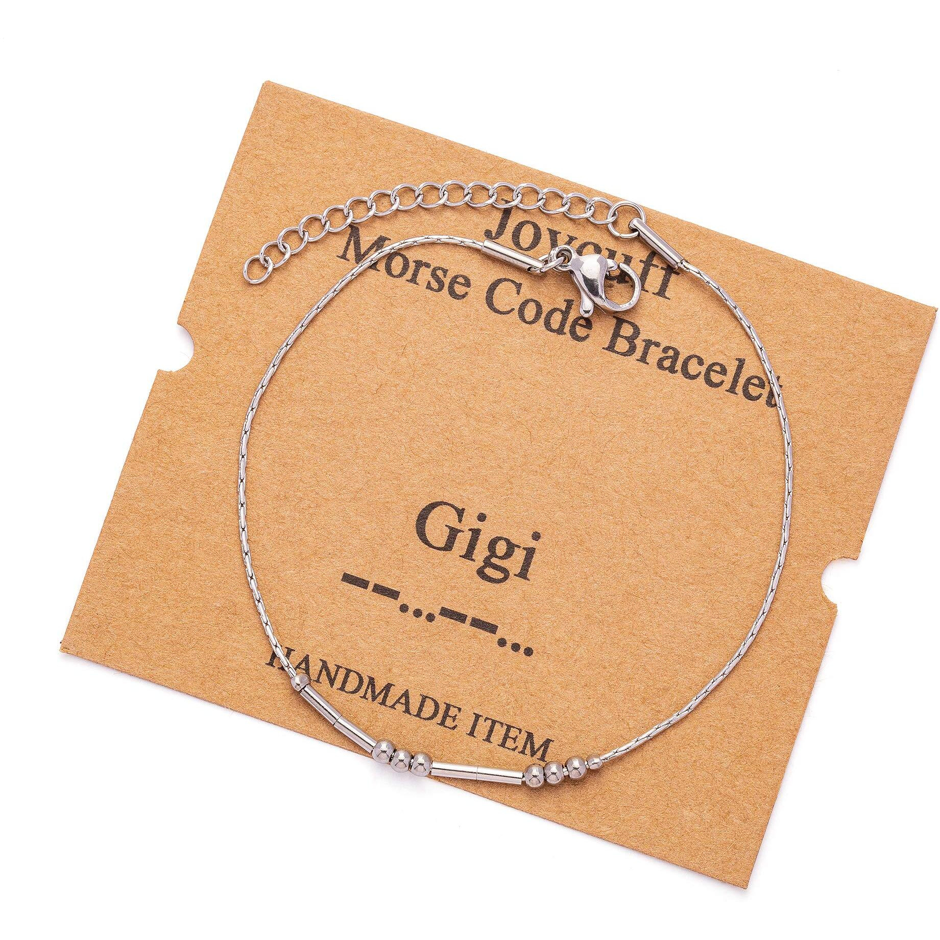 Joycuff Gigi Morse Code Bracelet For Women Girls Girlfriend Wife Gifts For Best Friend Friendship Handmade Bead Stackable String Bracelets Inspirational Jewelry