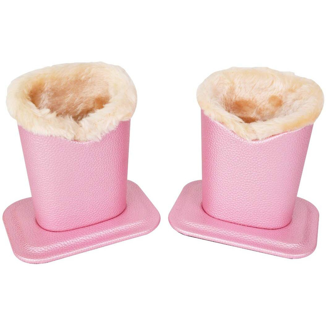 Baitaihem Pack Of 2 Plush Lined Eyeglasses Holder Stand Protective Glasses Case For Desks Or Nightstands(Pink)