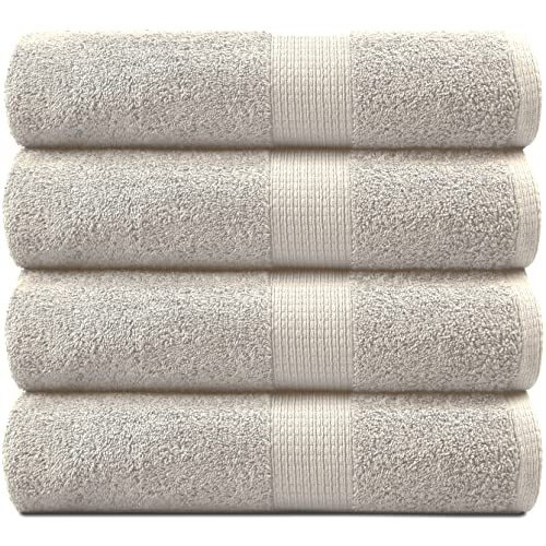 Lane Linen Bath Sheets Bathroom Towel Set- 4 Pack 100% Cotton Extra Large Bath Towels, Oversized Bath Towels, Bath Towels, Bathroom Set, Shower Towels, Bath Towel Sets For Bathroom, 35X66 - Platinum