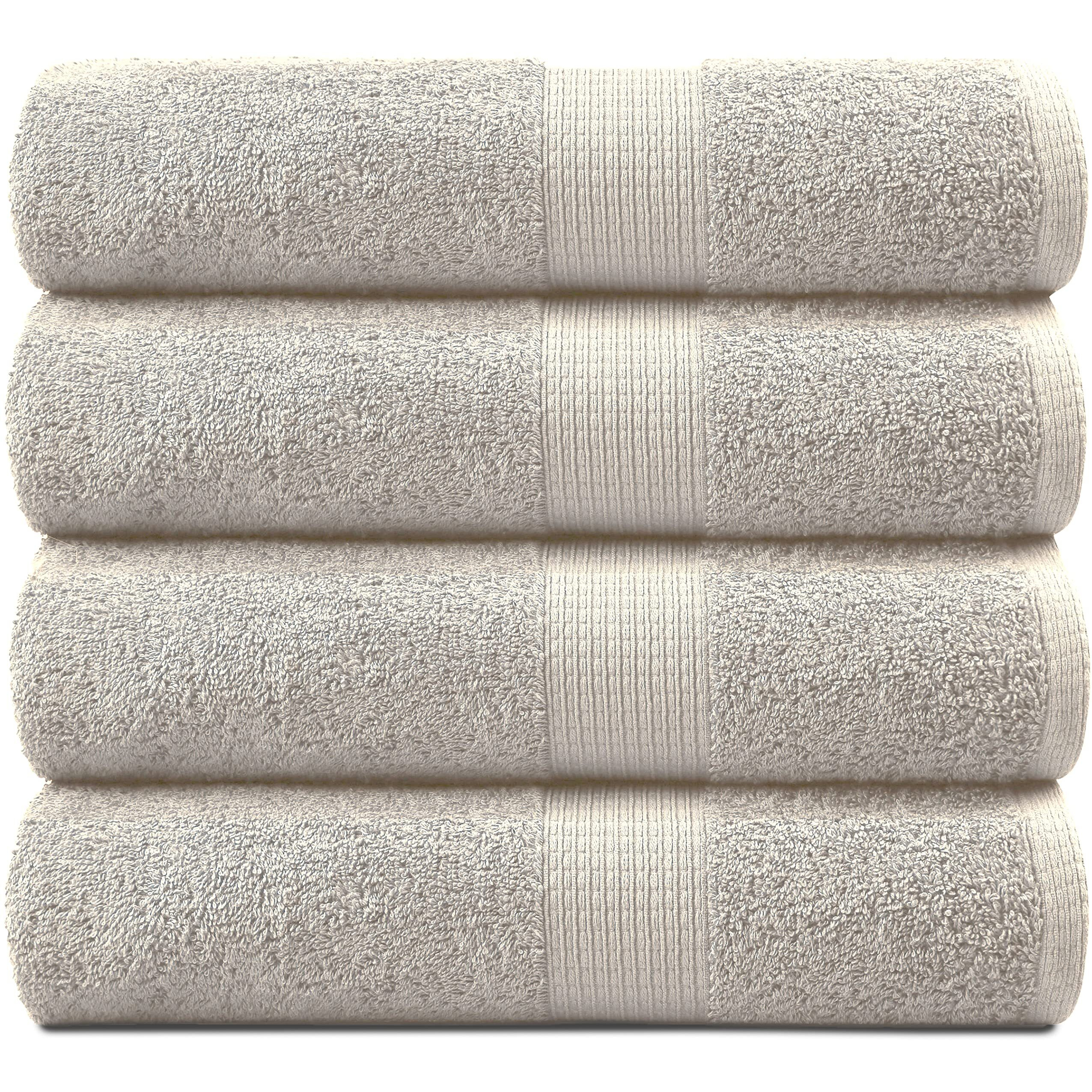 Lane Linen Bath Sheets Bathroom Towel Set- 4 Pack 100% Cotton Extra Large Bath Towels, Oversized Bath Towels, Bath Towels, Bathroom Set, Shower Towels, Bath Towel Sets For Bathroom, 35X66 - Platinum