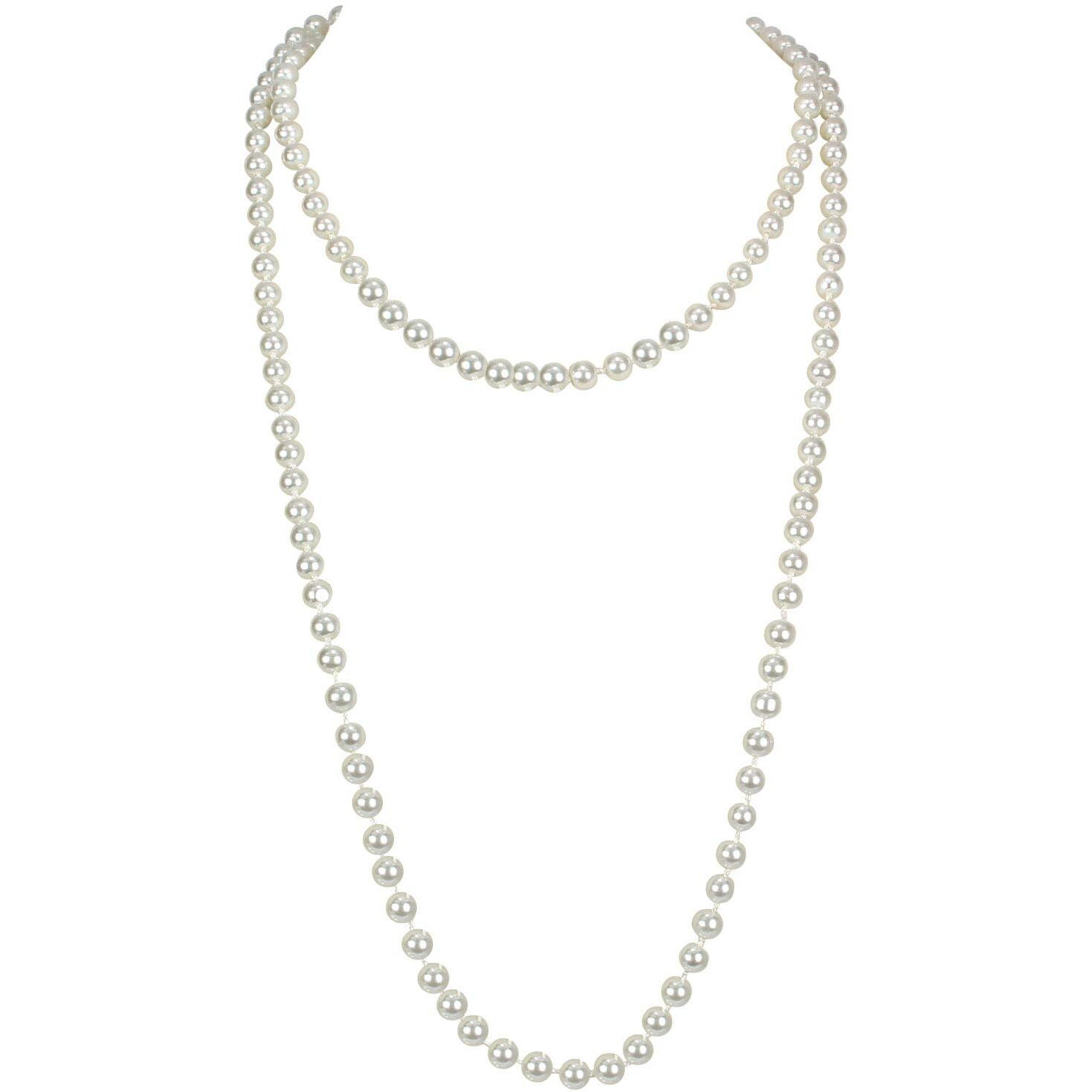 Flapper Pearls 1920S Faux Pearls Pendants Long Fake Pearls Necklace 58""(1Piece) For Women Jewelry