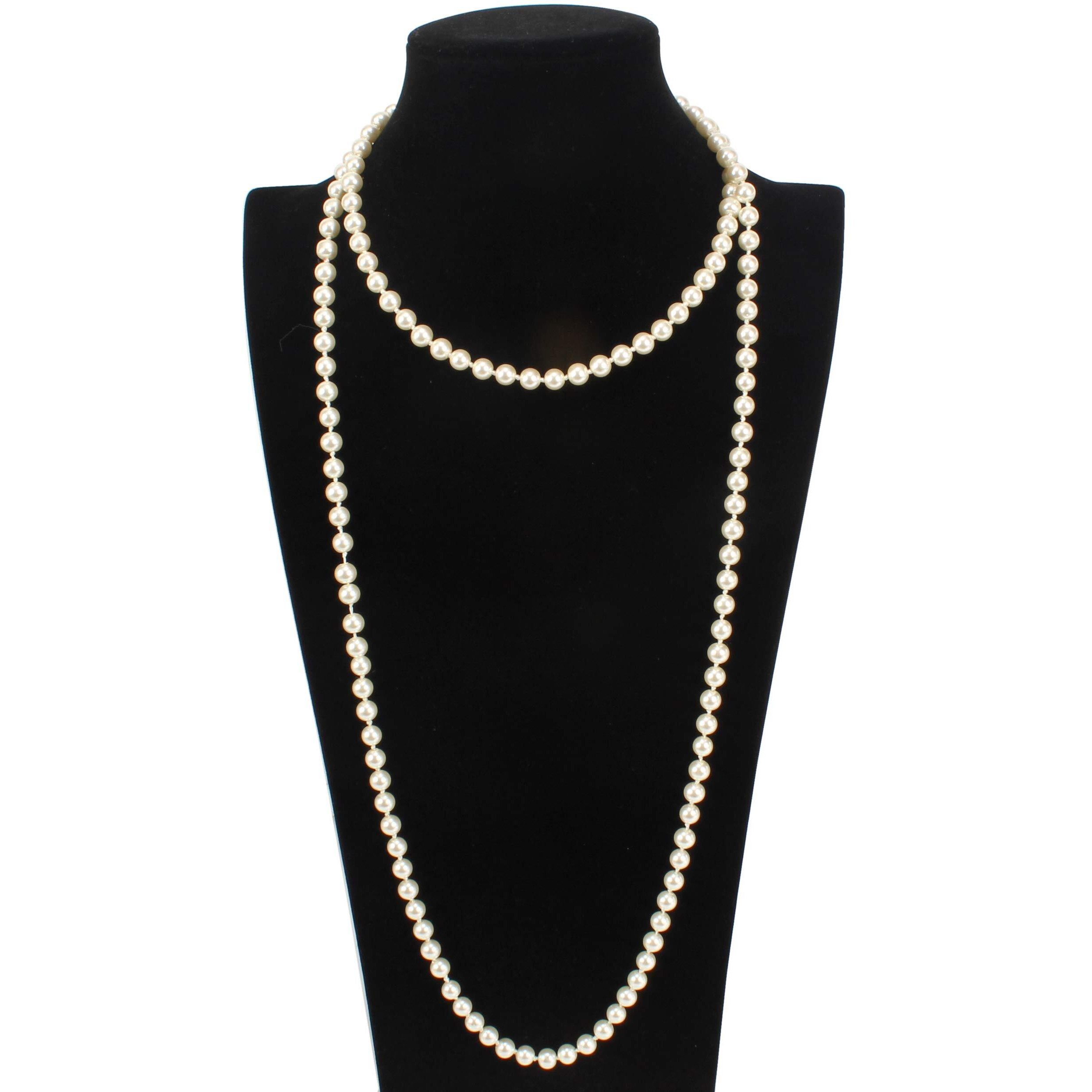 Flapper Pearls 1920S Faux Pearls Pendants Long Fake Pearls Necklace 58""(1Piece) For Women Jewelry