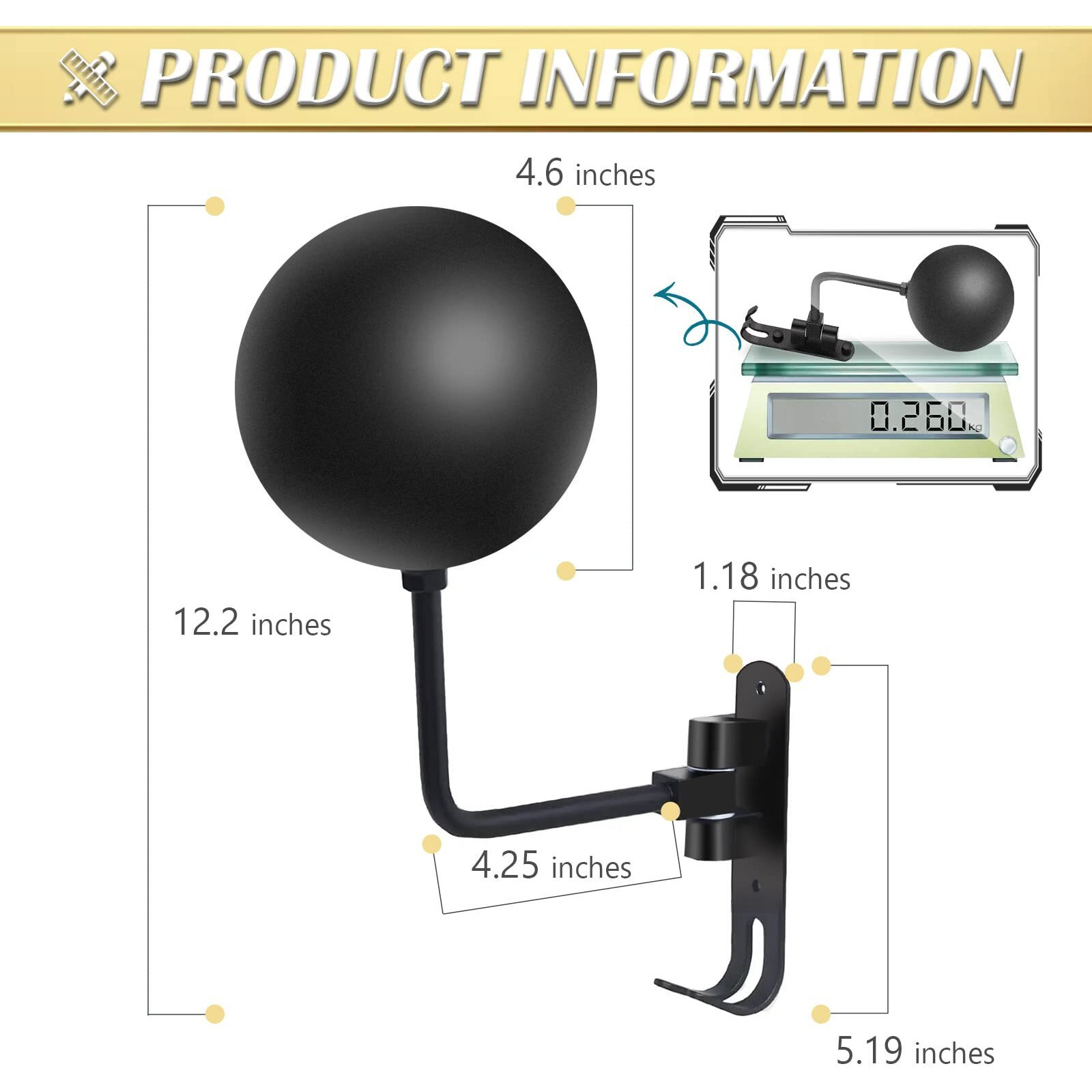 Motorcycle Helmet Rack Wall Mount 180 Degree Rotation Metal Bike Helmet Holder Mount Bicycle Helmet Display Hanger Stand With 2 Hooks Motorcycle Accessories For Baseball Rugby Helmet - Black, 2 Pcs