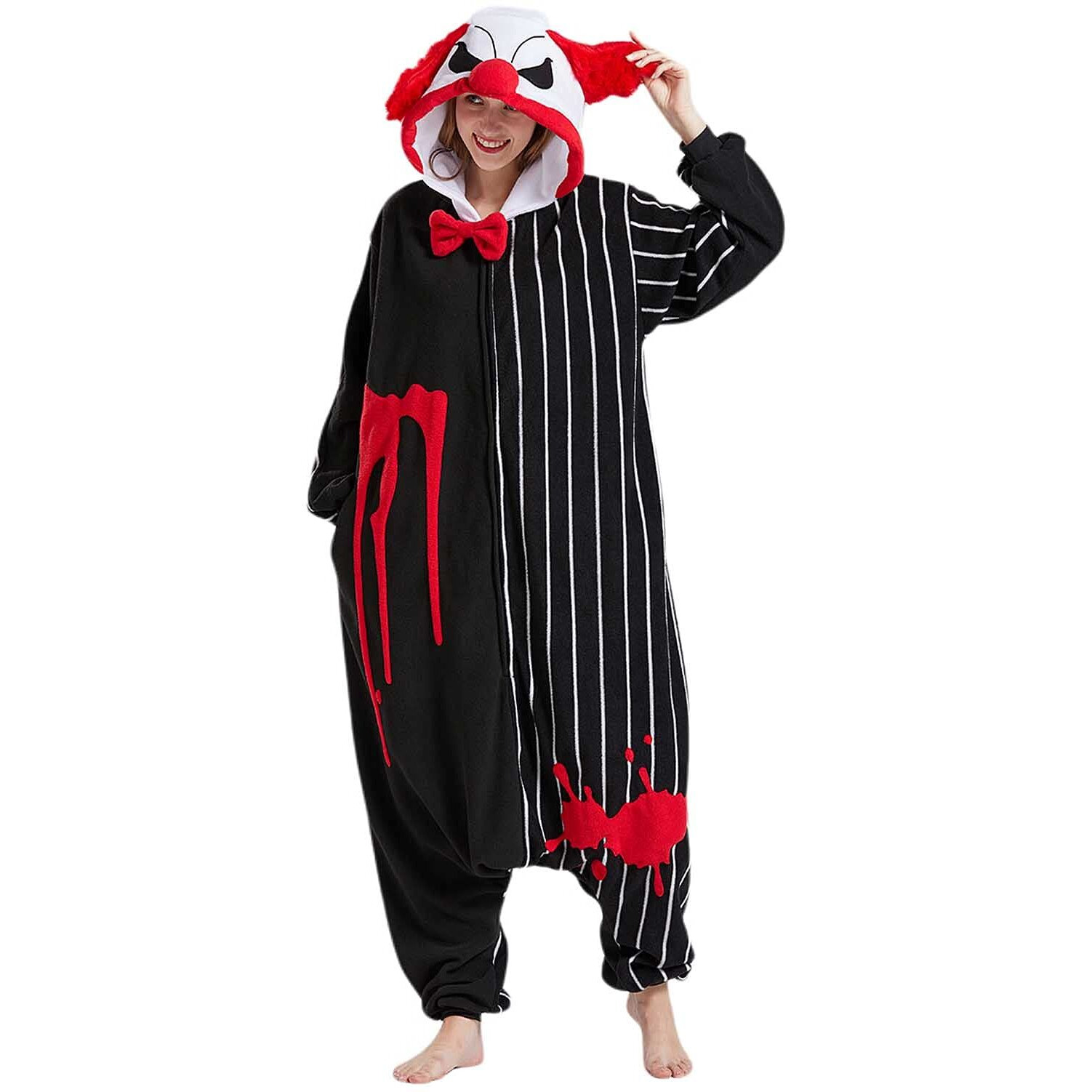 Darkcom Onesies Pajamas Adult Animal Costume Cosplay Clown One Piece Unisex Homewear Polar Fleece Sleepwear