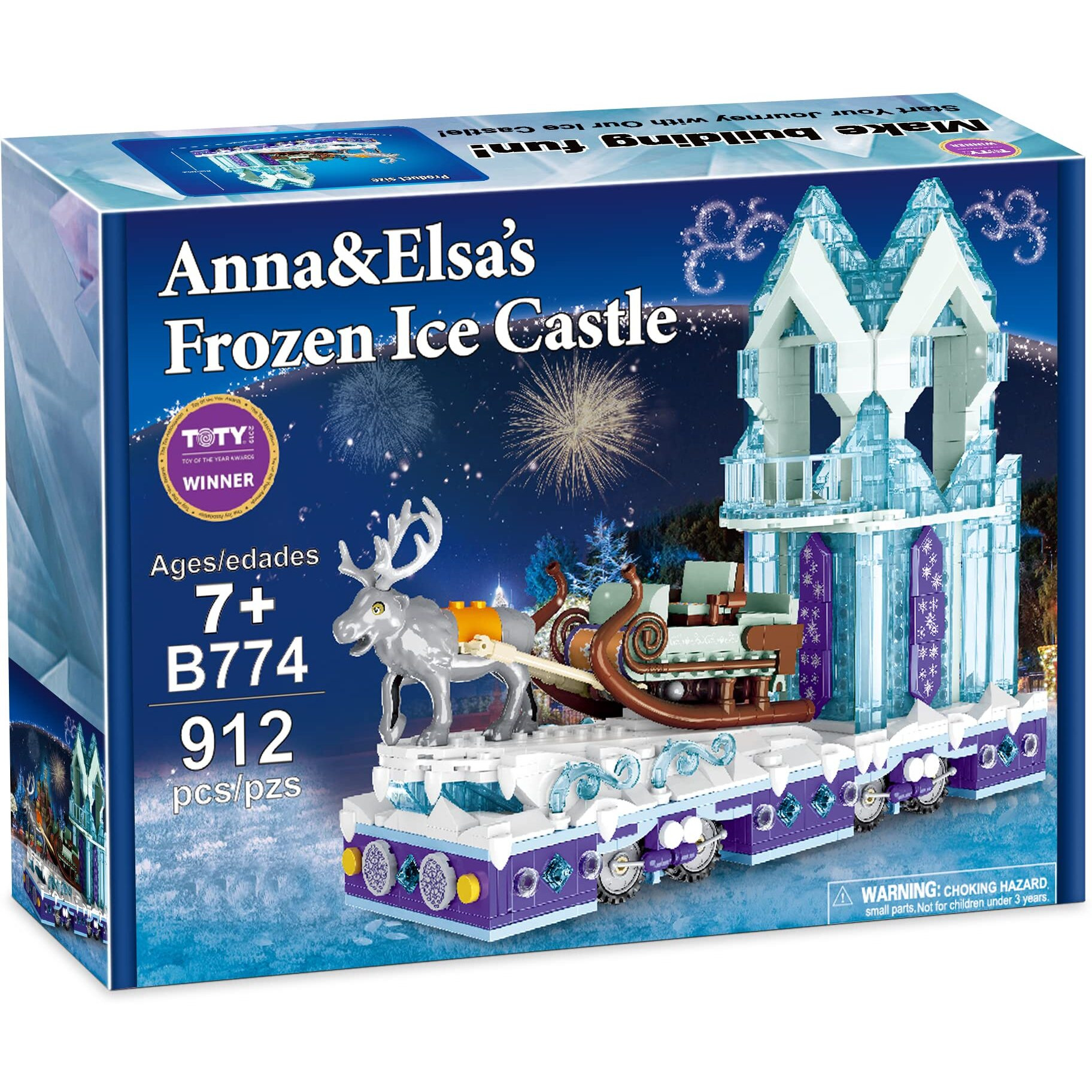 Under The Baubles Educiro Frozen Ice Princess Castle With Reindeer Sven Moveable Toy Building Set For Kids, Girls, And Boys Ages 8-12,(912 Pieces) Anna-Elsa's Toys Gift Ideas