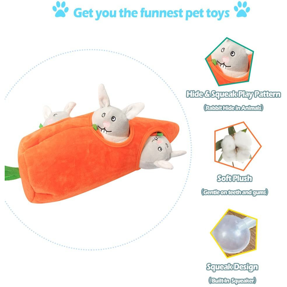 Ifoyo Hide And Seek Dog Puzzle Toys, Plush Interactive Puppy Toys For Small, Medium Dogs, Easter Puppy Essentials