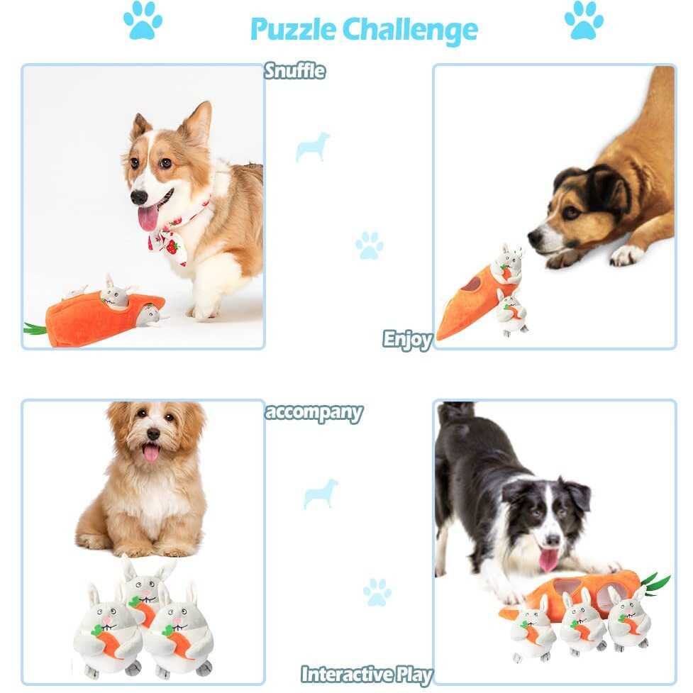 Ifoyo Hide And Seek Dog Puzzle Toys, Plush Interactive Puppy Toys For Small, Medium Dogs, Easter Puppy Essentials