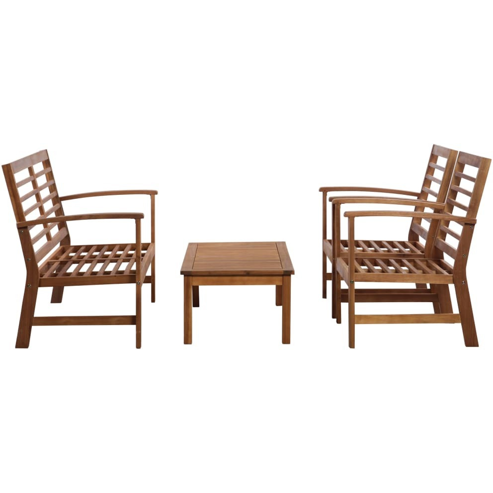 Vidaxl 4 Piece Patio Lounge Set Solid Acacia Wood