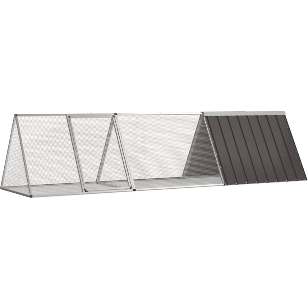 Vidaxl Rabbit Cage Anthracite 119.1"&quotX31.7"&quotX28"" Galvanized Steel