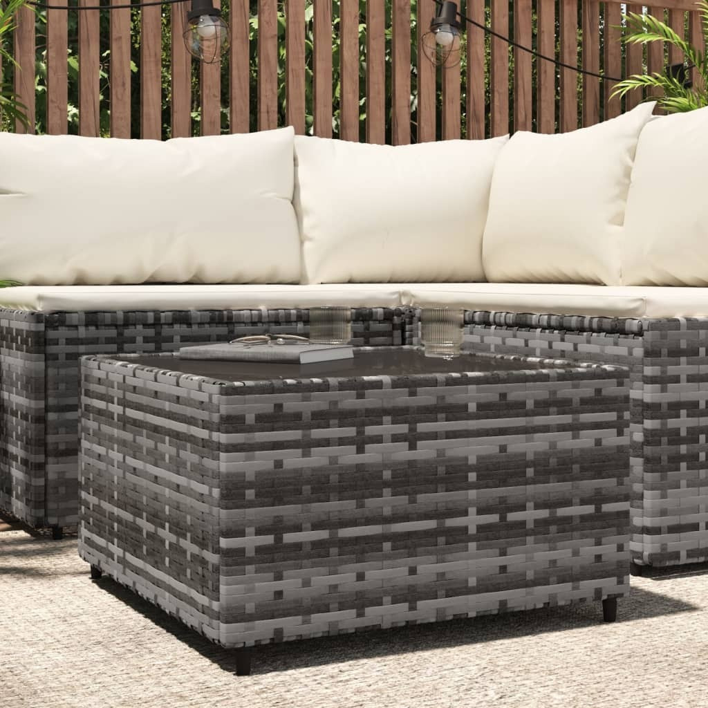 Vidaxl Square Patio Coffee Table Gray 19.7"&quotX19.7"&quotX11.8"" Poly Rattan