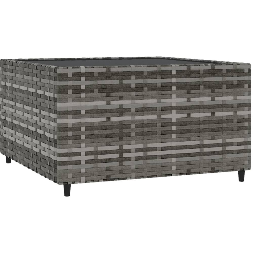 Vidaxl Square Patio Coffee Table Gray 19.7"&quotX19.7"&quotX11.8"" Poly Rattan