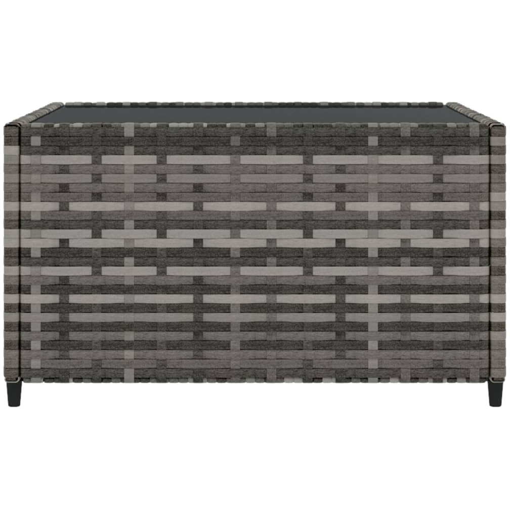 Vidaxl Square Patio Coffee Table Gray 19.7"&quotX19.7"&quotX11.8"" Poly Rattan